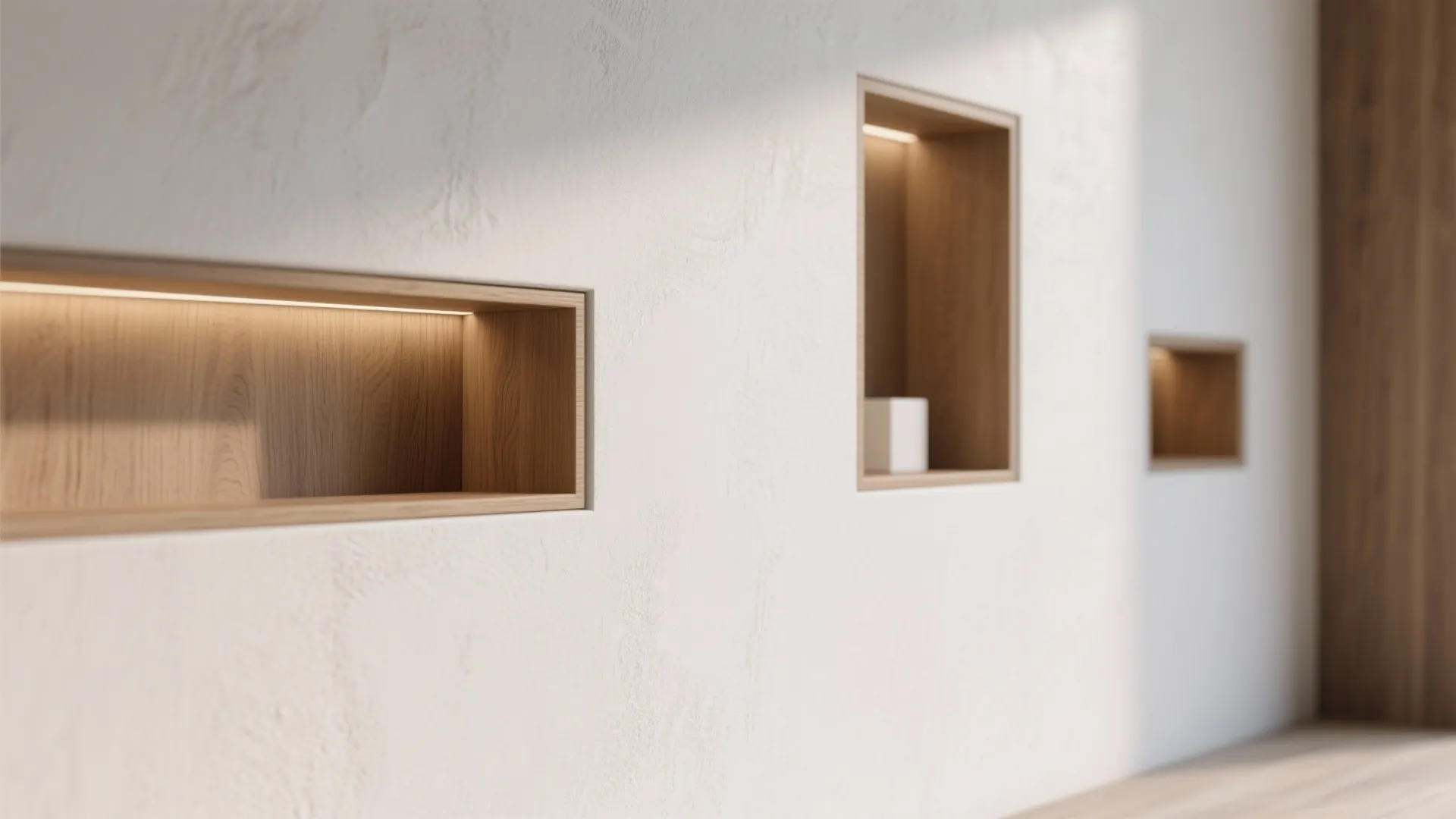Minimalist Wall with Built-in Niches
