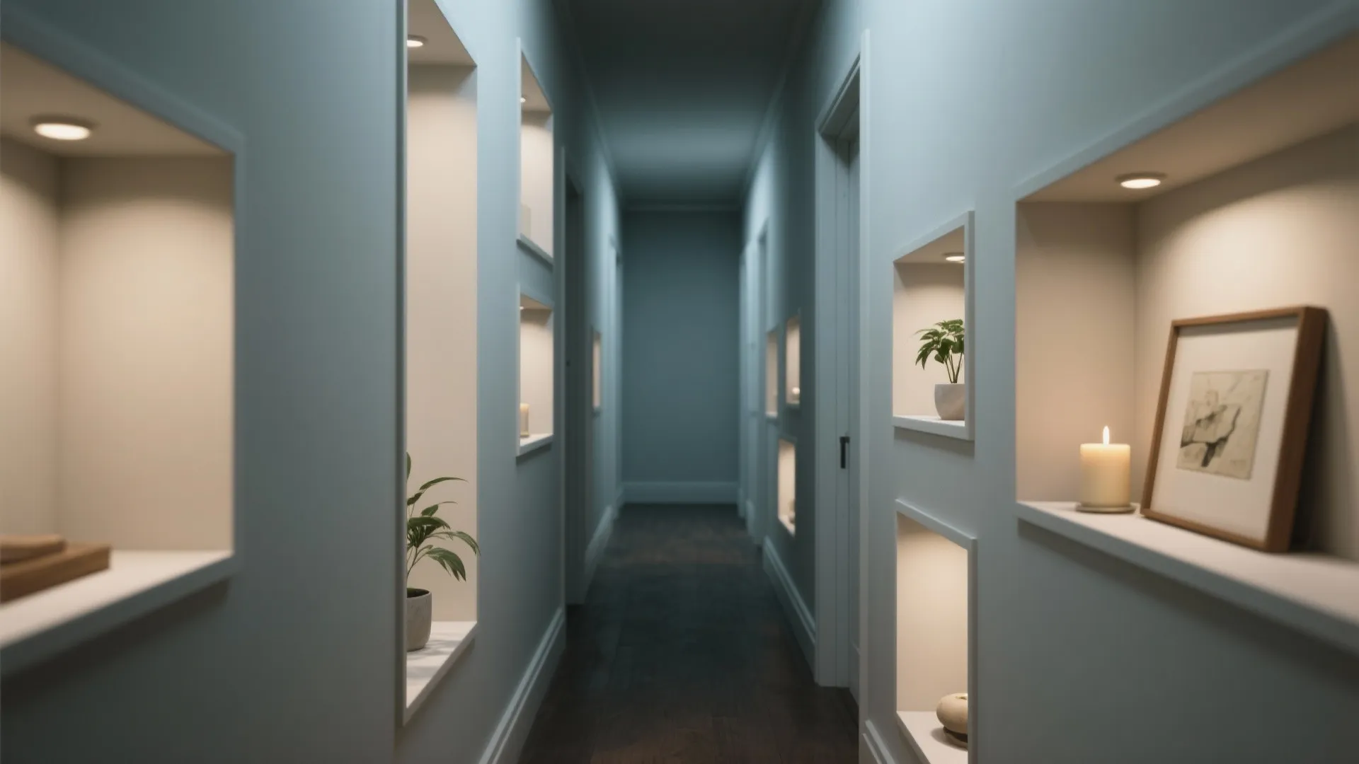 Built-In Niches and Alcoves in Narrow Halls