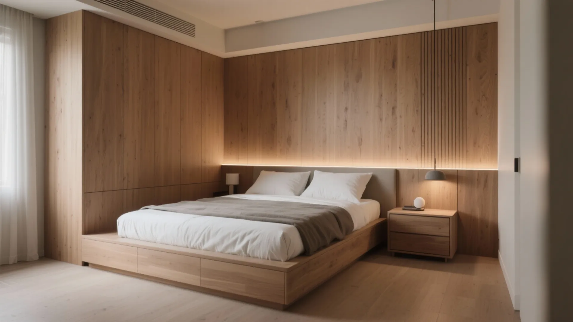 Platform Bed with Built-in Nightstands