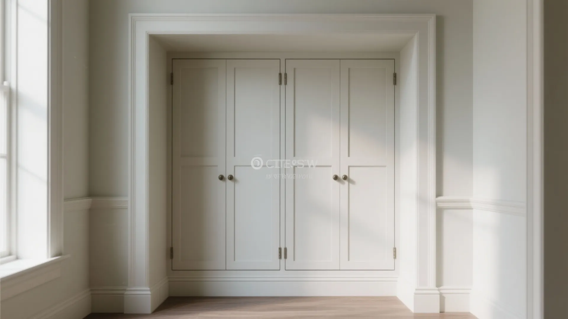 Built-In Nook Cabinet with Paneled Doors