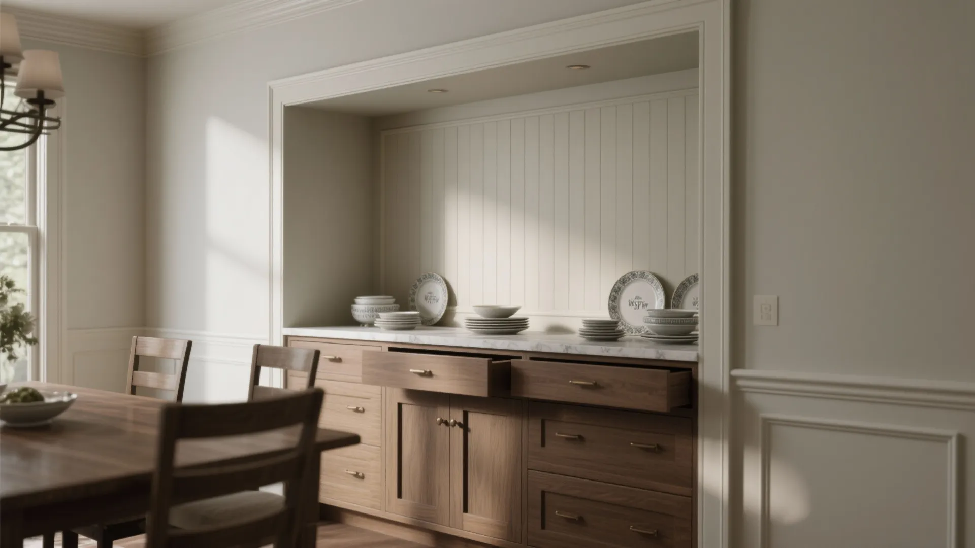 3. Built-in Dresser Nook for Seamless Storage