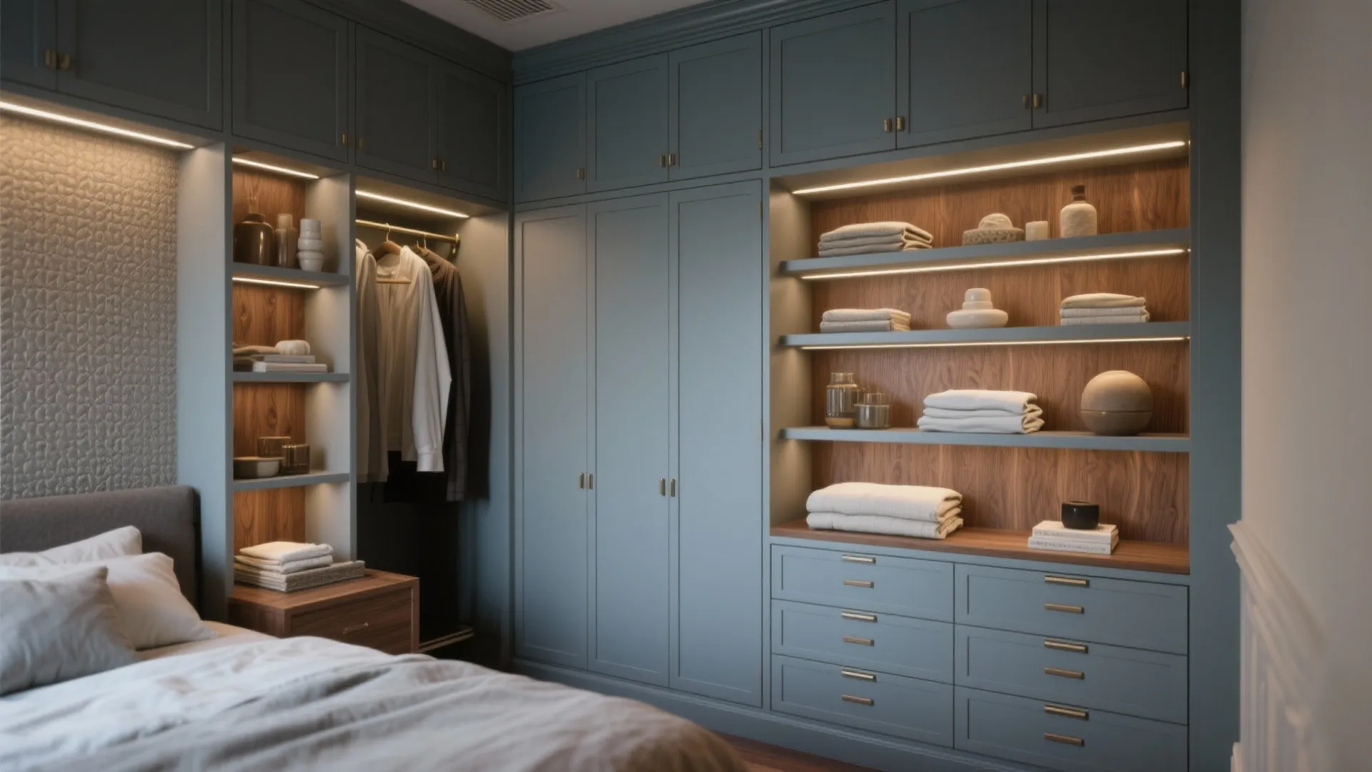2. Built-in storage around bedroom nooks