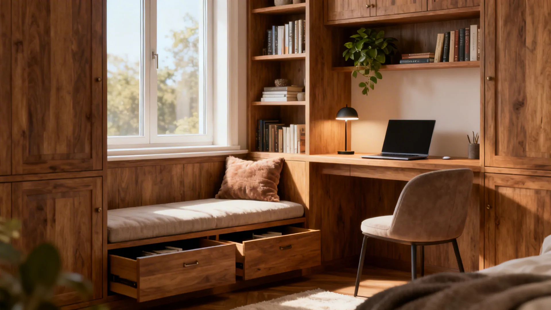 3. Built-in nook with storage bench