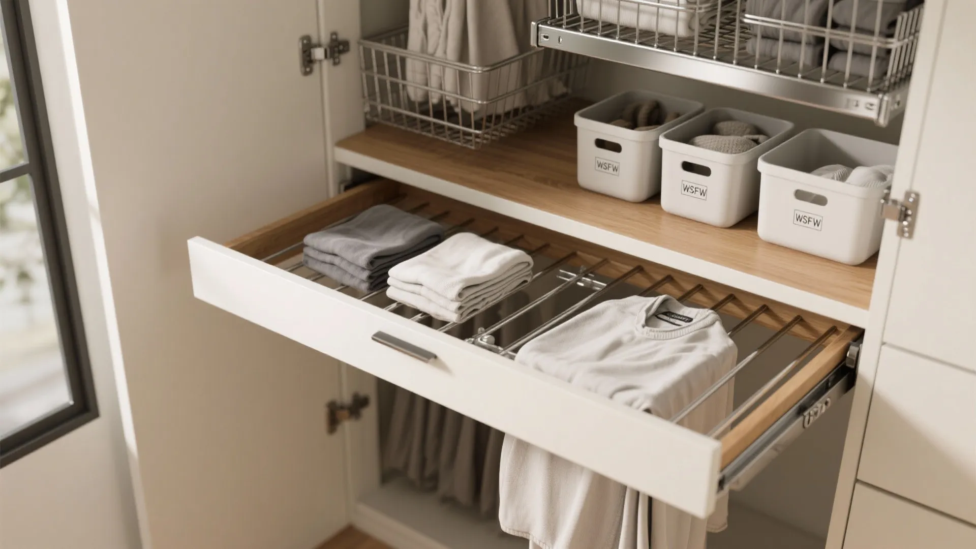 Built-in Wire Pantry and Folding Station