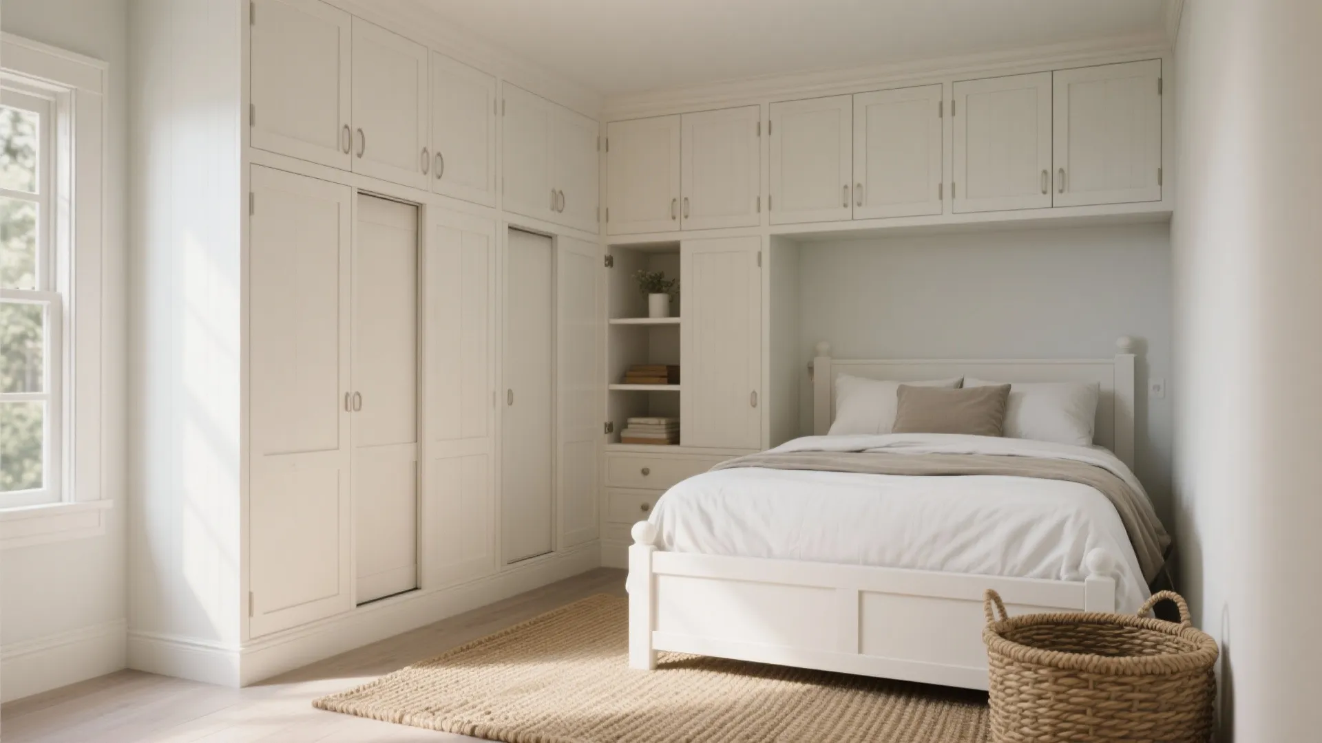 3. Built-in storage disguised as rustic cabinetry