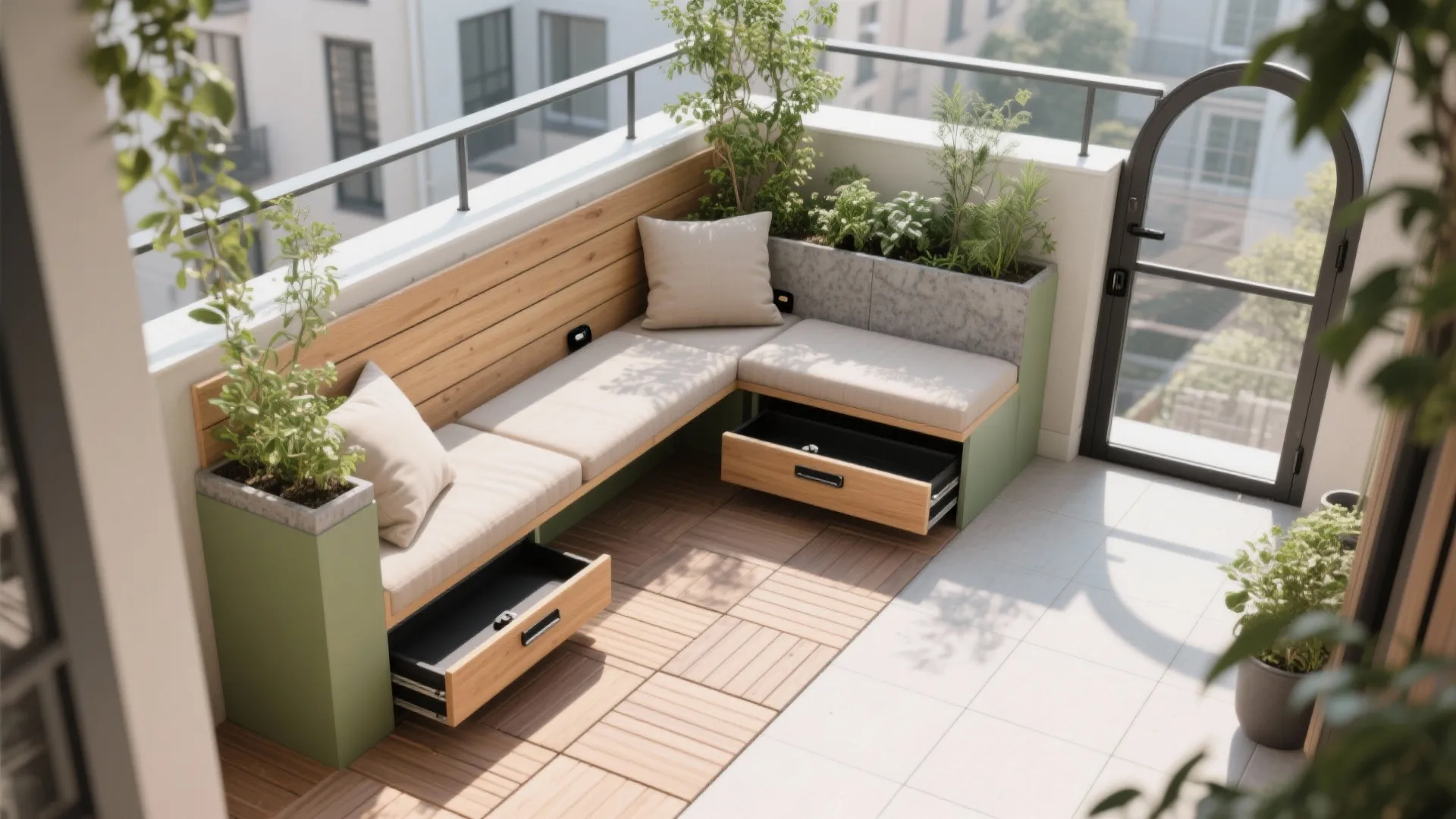 Smart Space Planning: Built-in Seating Meets Greenery