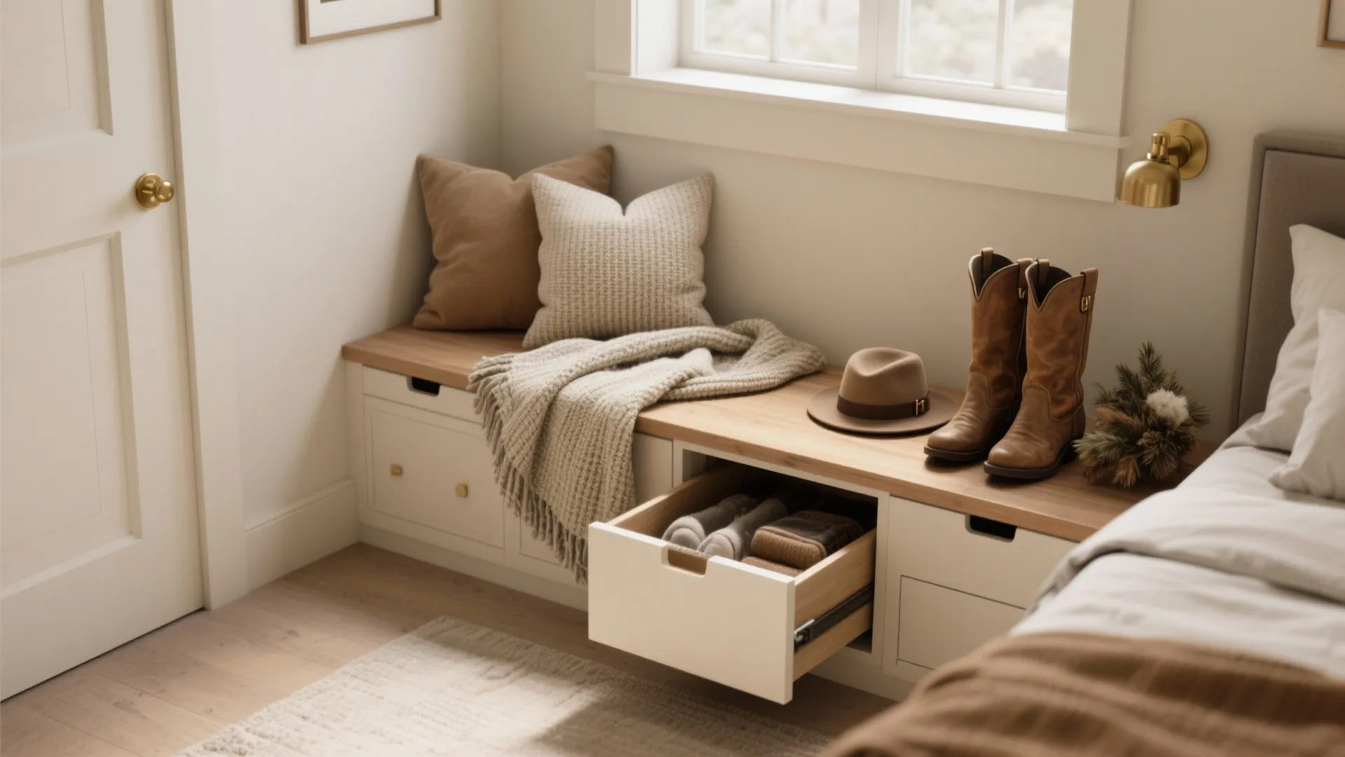 2. Built-in Storage That Doubles as Seating