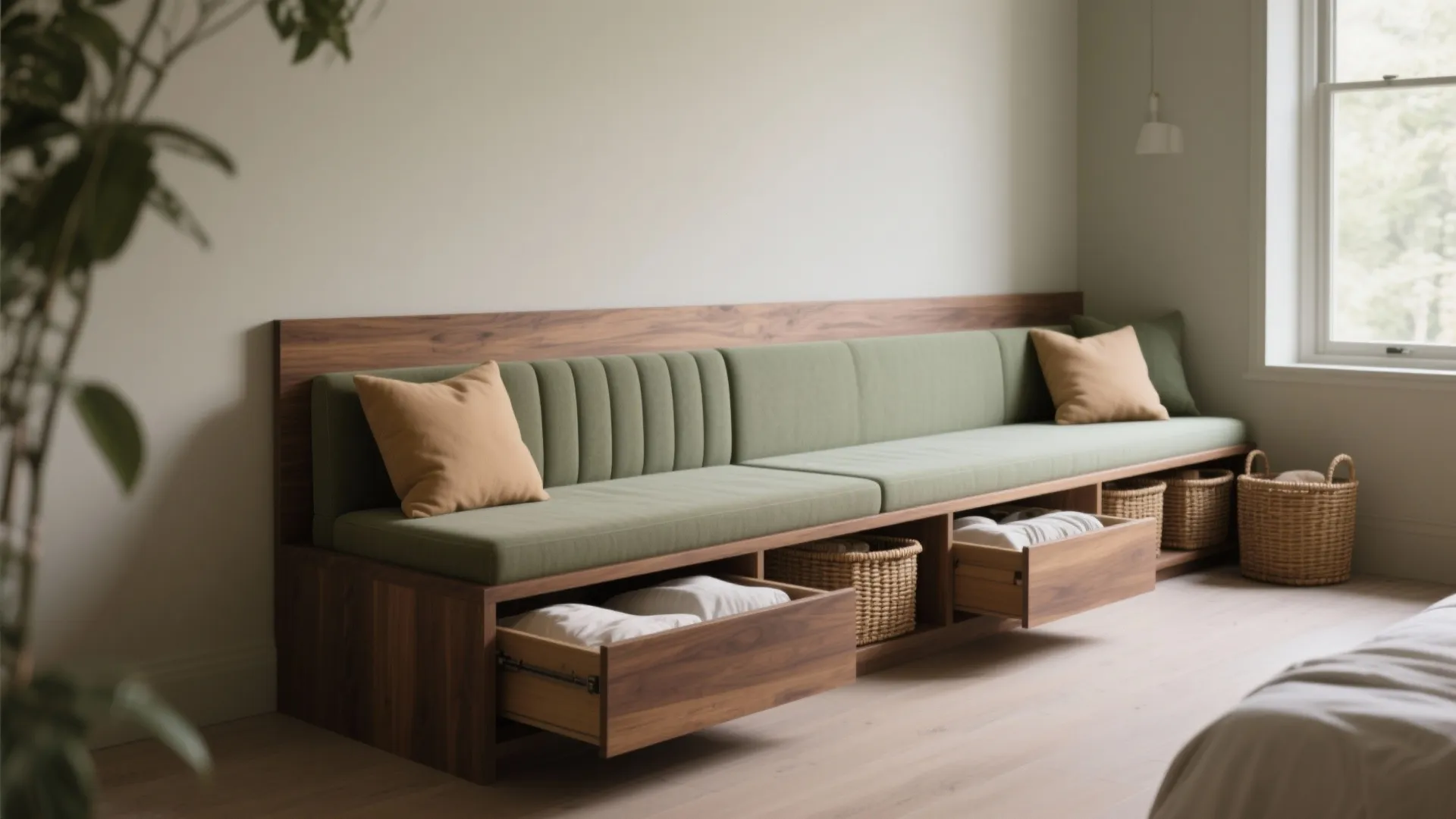 1. Built-in seating with hidden storage