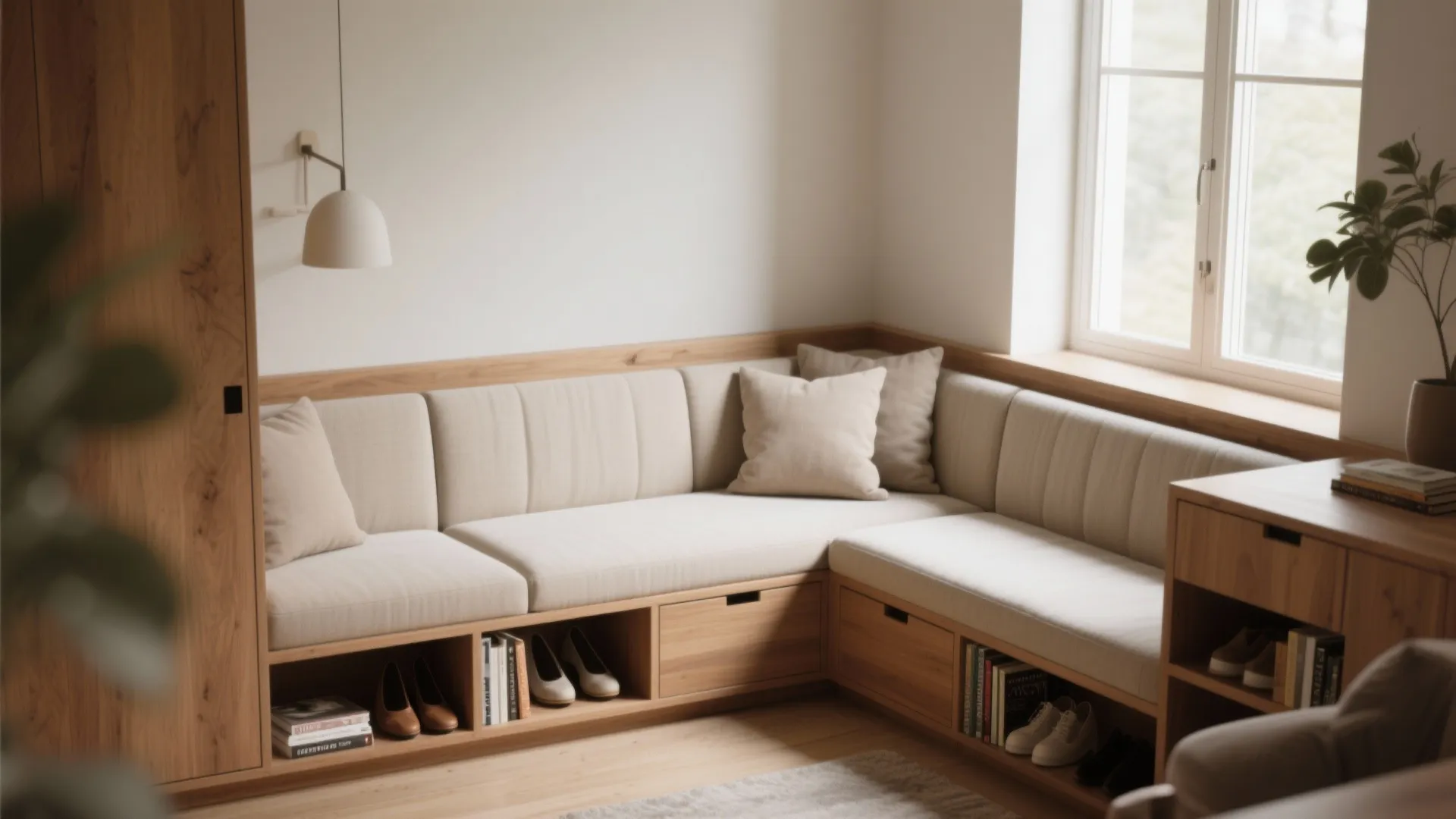 Built-in seating with hidden storage
