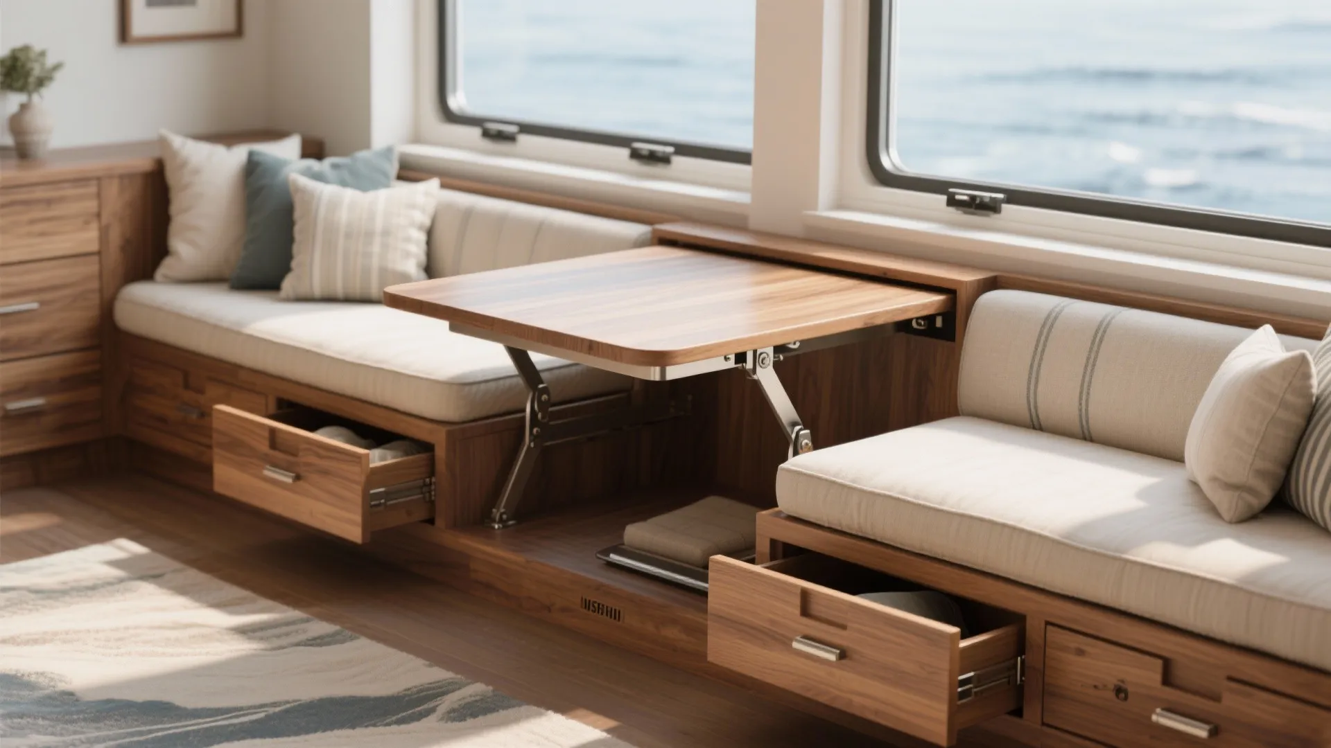 2. Built-in storage that doubles as seating