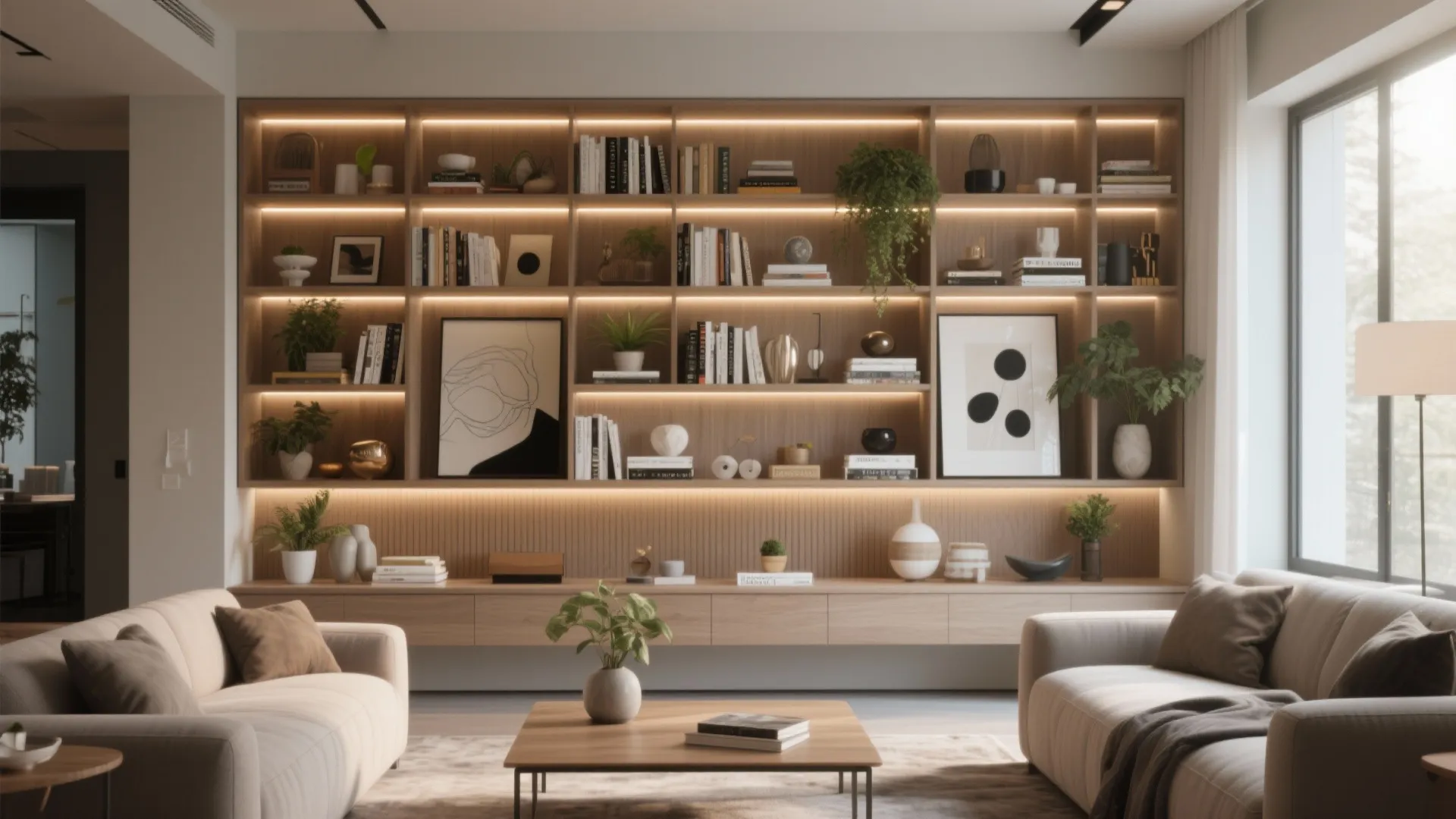 3. Built-in Shelving Unit Wall