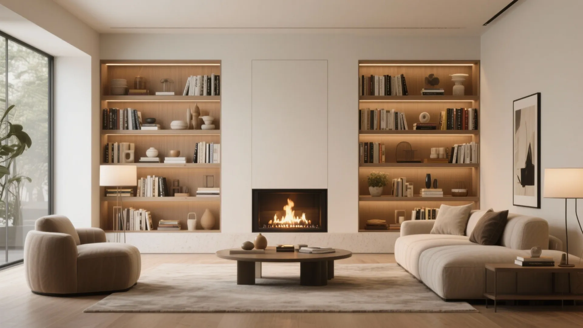 6. Built-in Shelving Around Focal Points