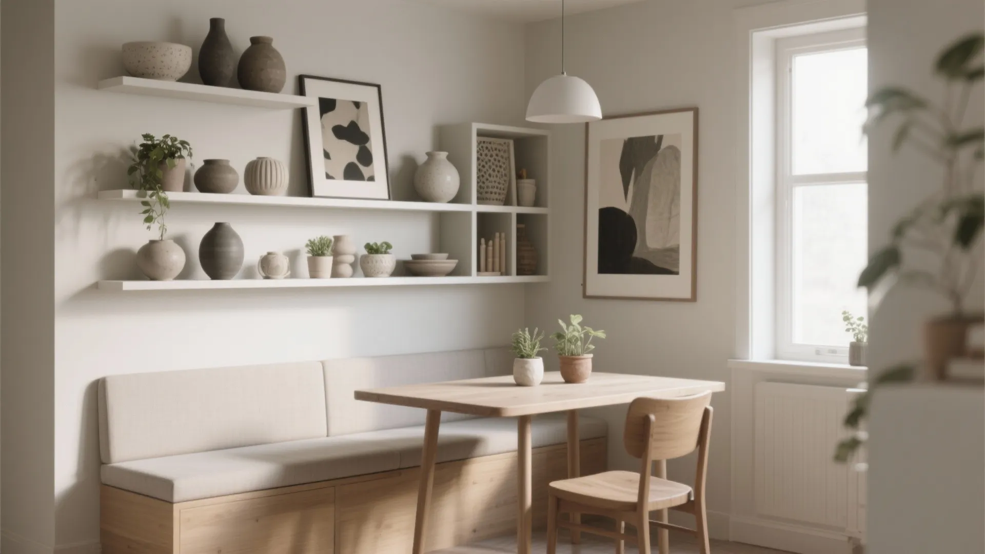 Built-in Shelving with Curated Display