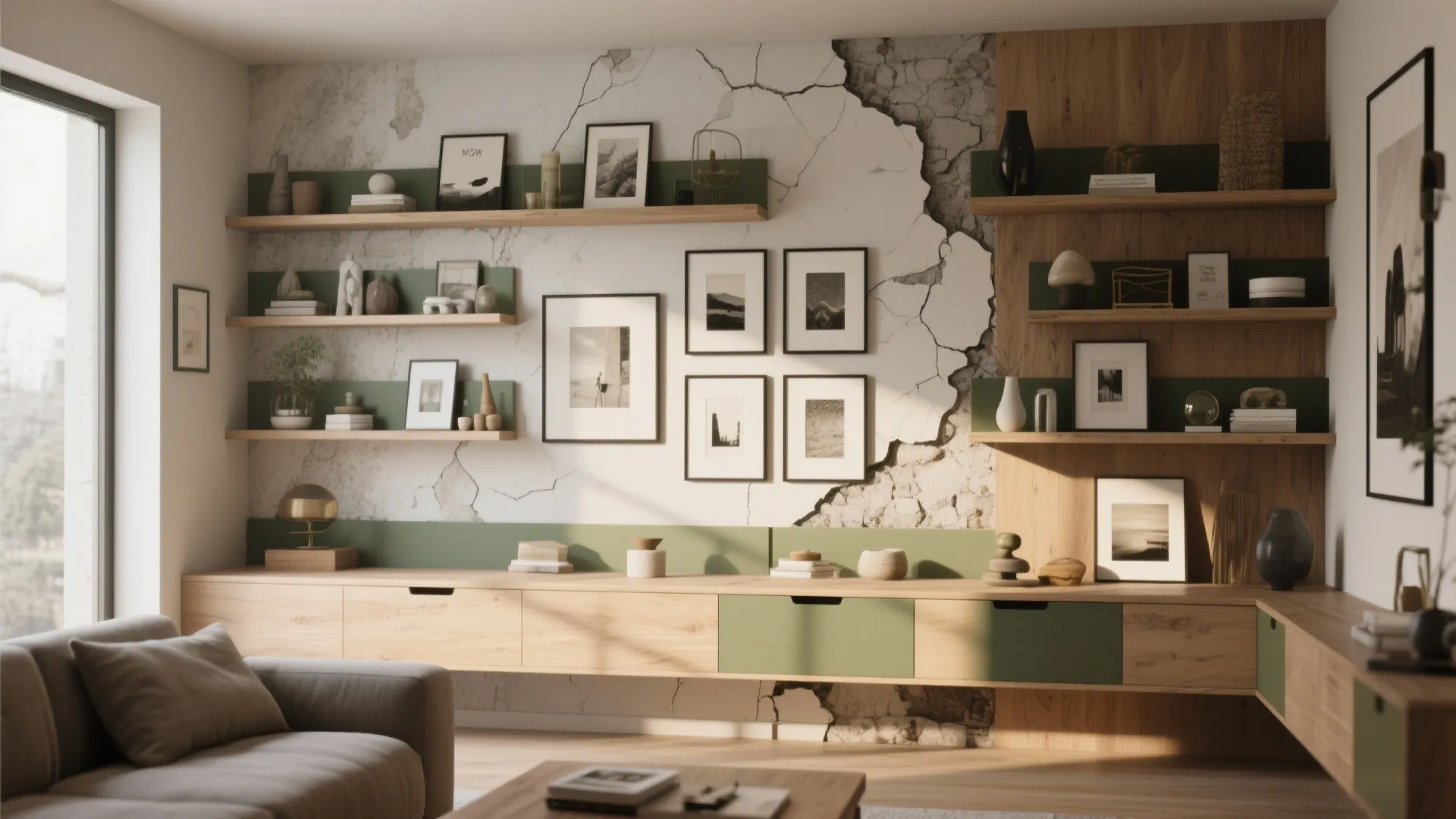 5. Hide with built-in shelving or a gallery wall