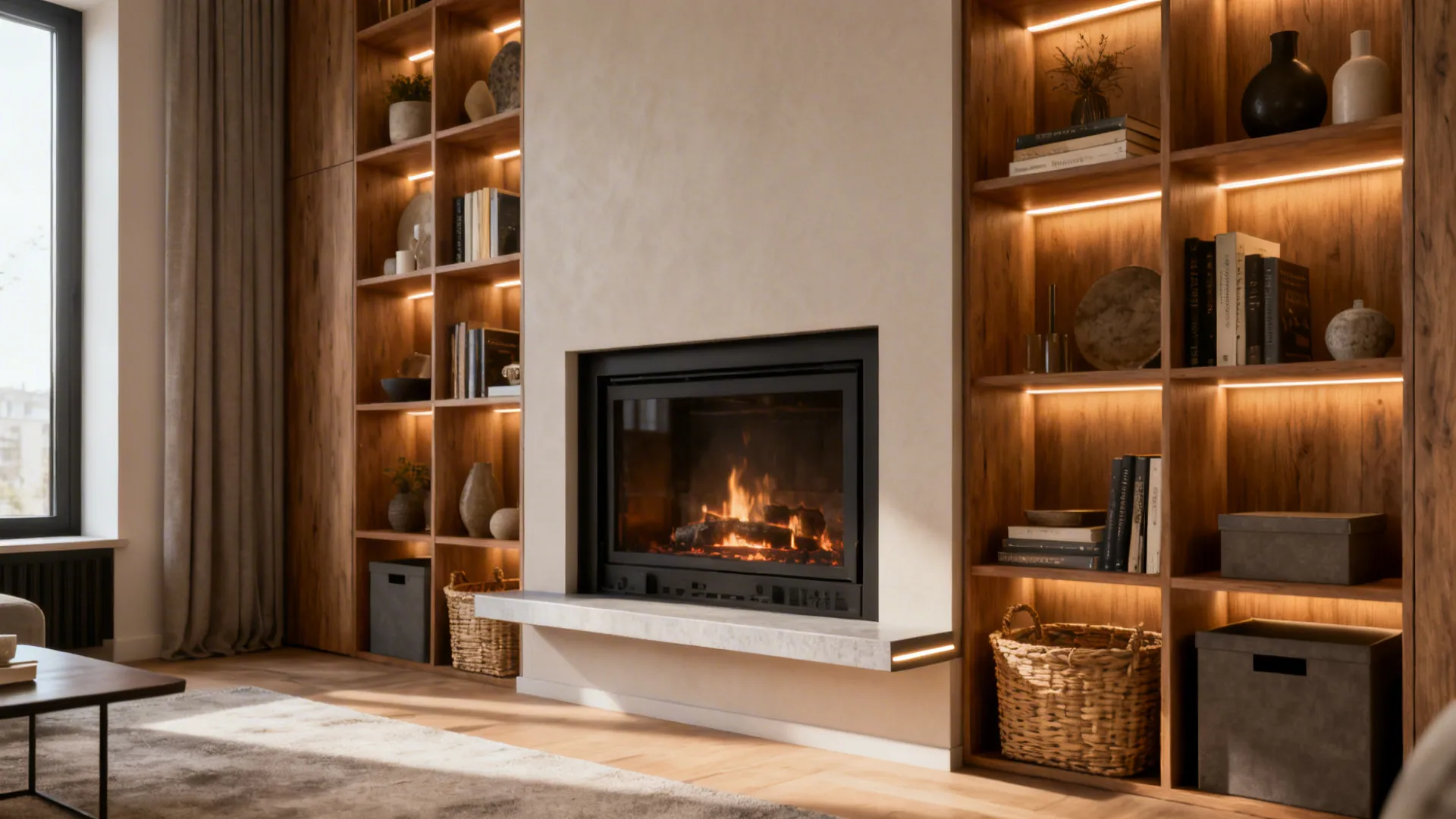 1. Built-in Shelving Surround