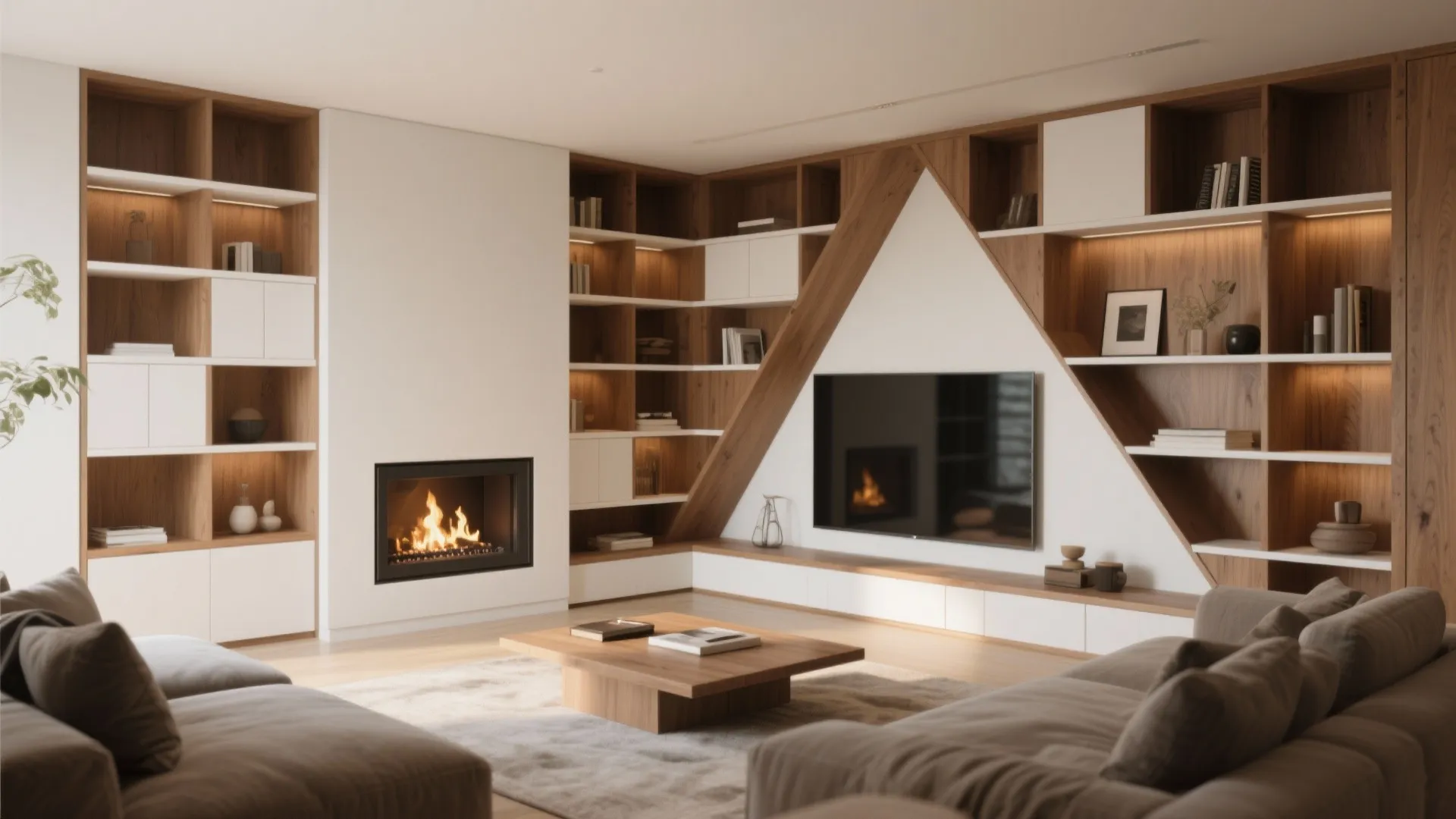 2. Built-in Shelving Around the Fireplace