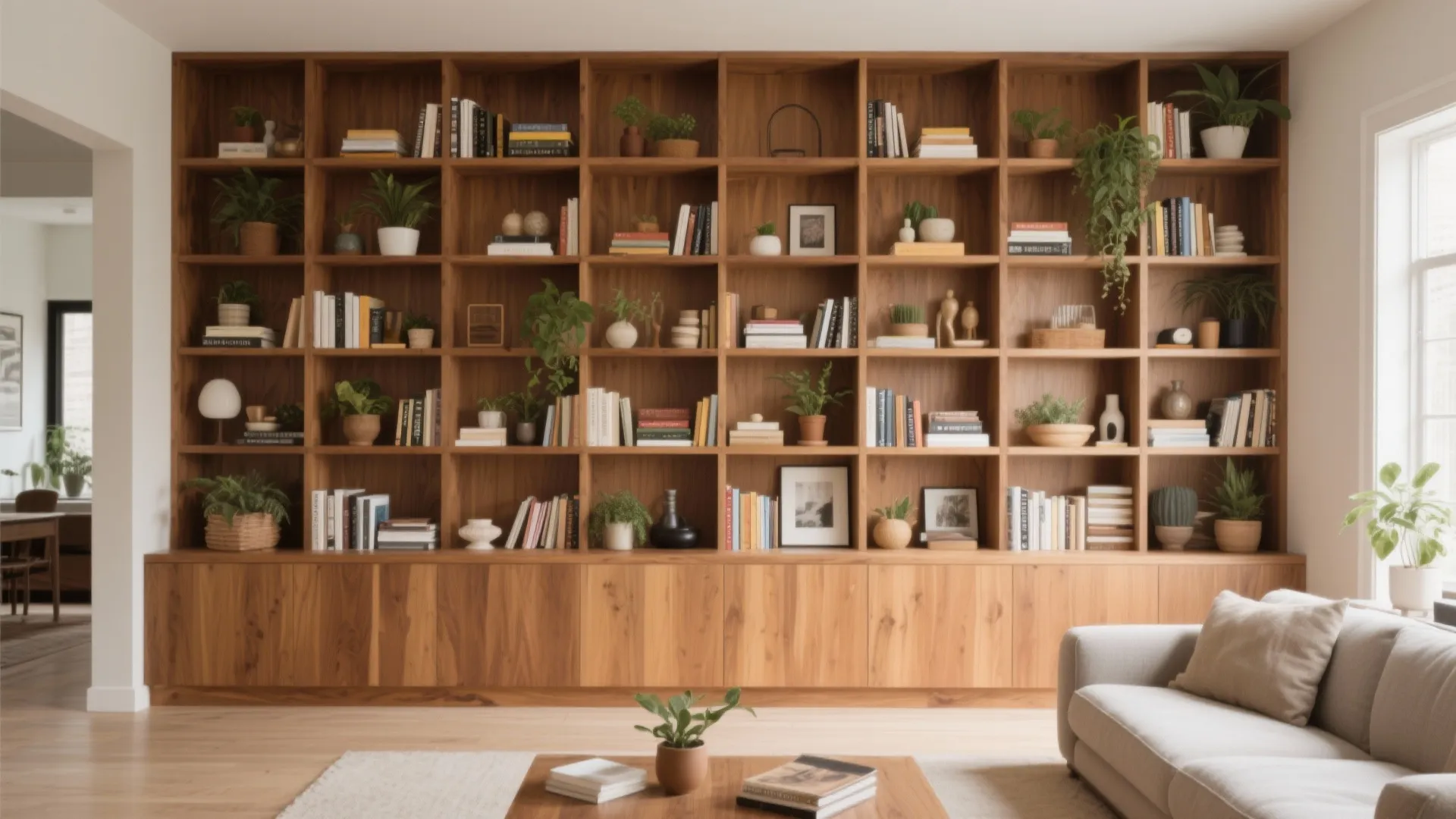Built-In Shelving Wall