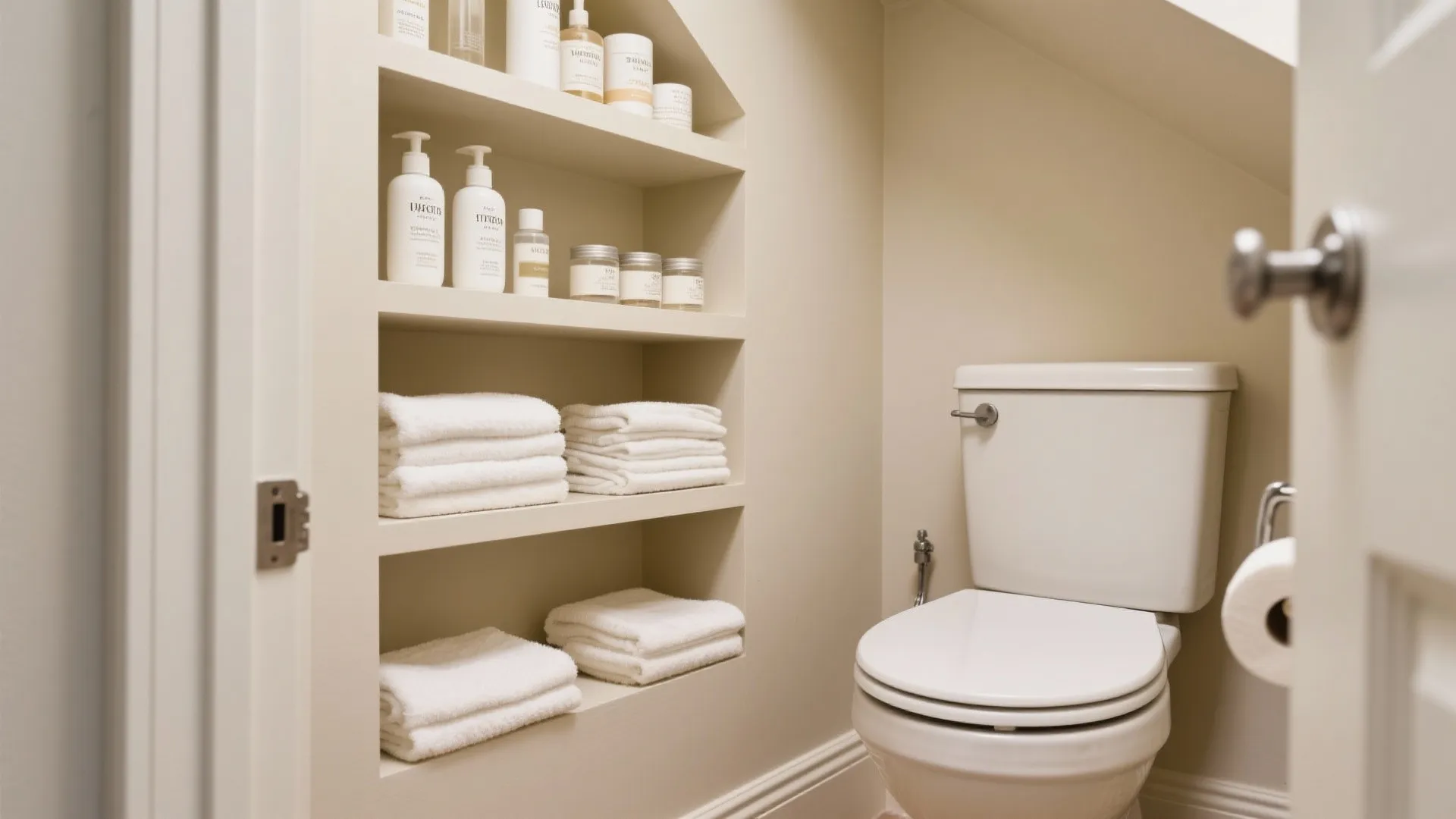 2. Built-in Storage Behind the Toilet