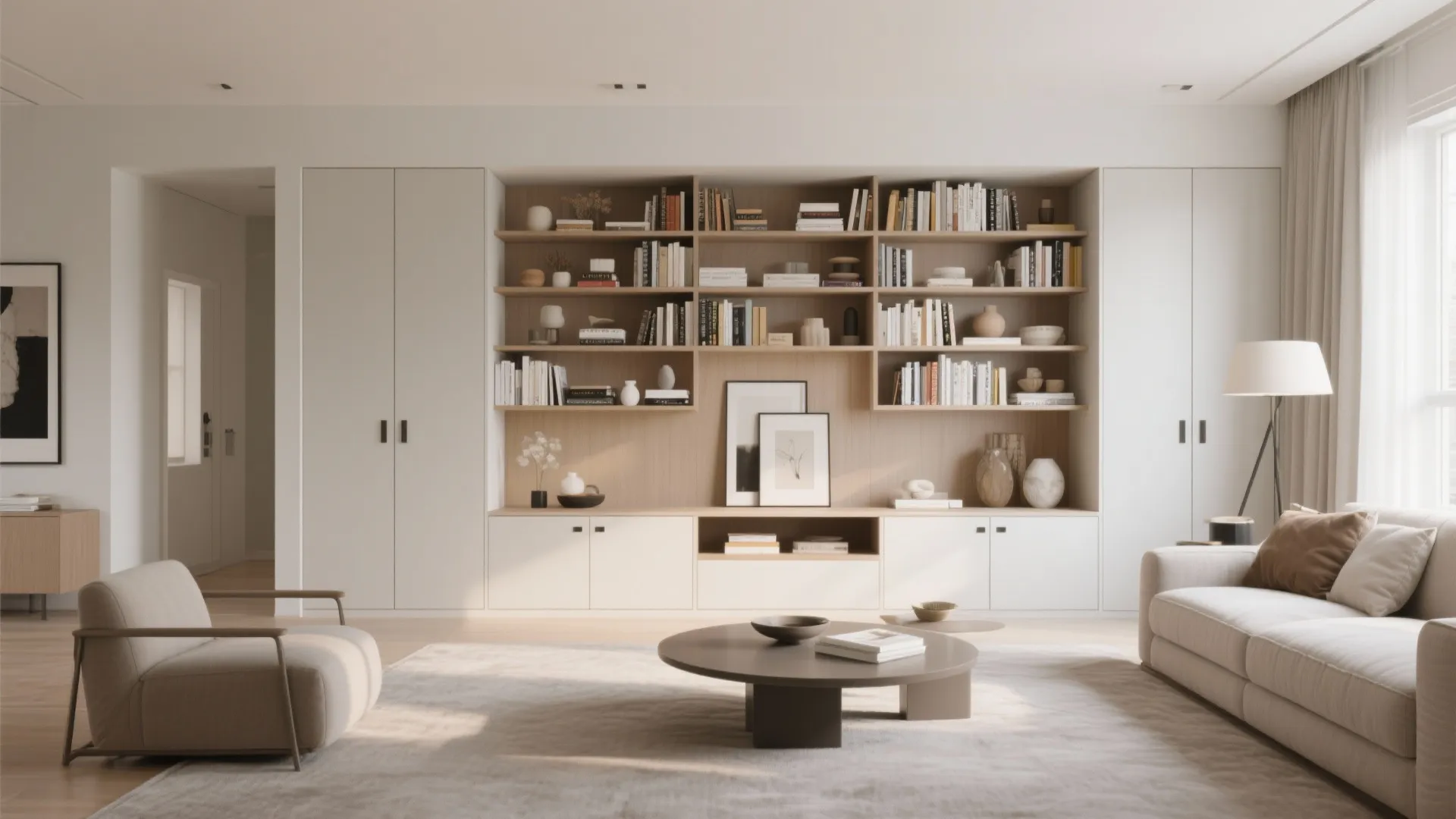8. Built-in Shelving Feature Wall