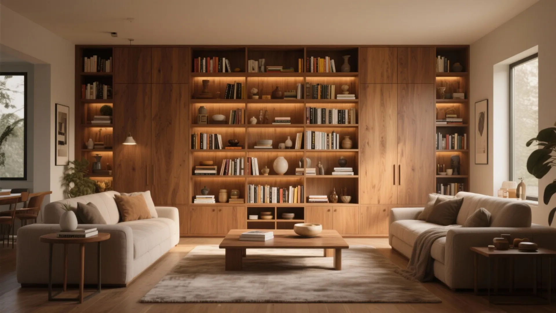 Built-In Shelving Wall