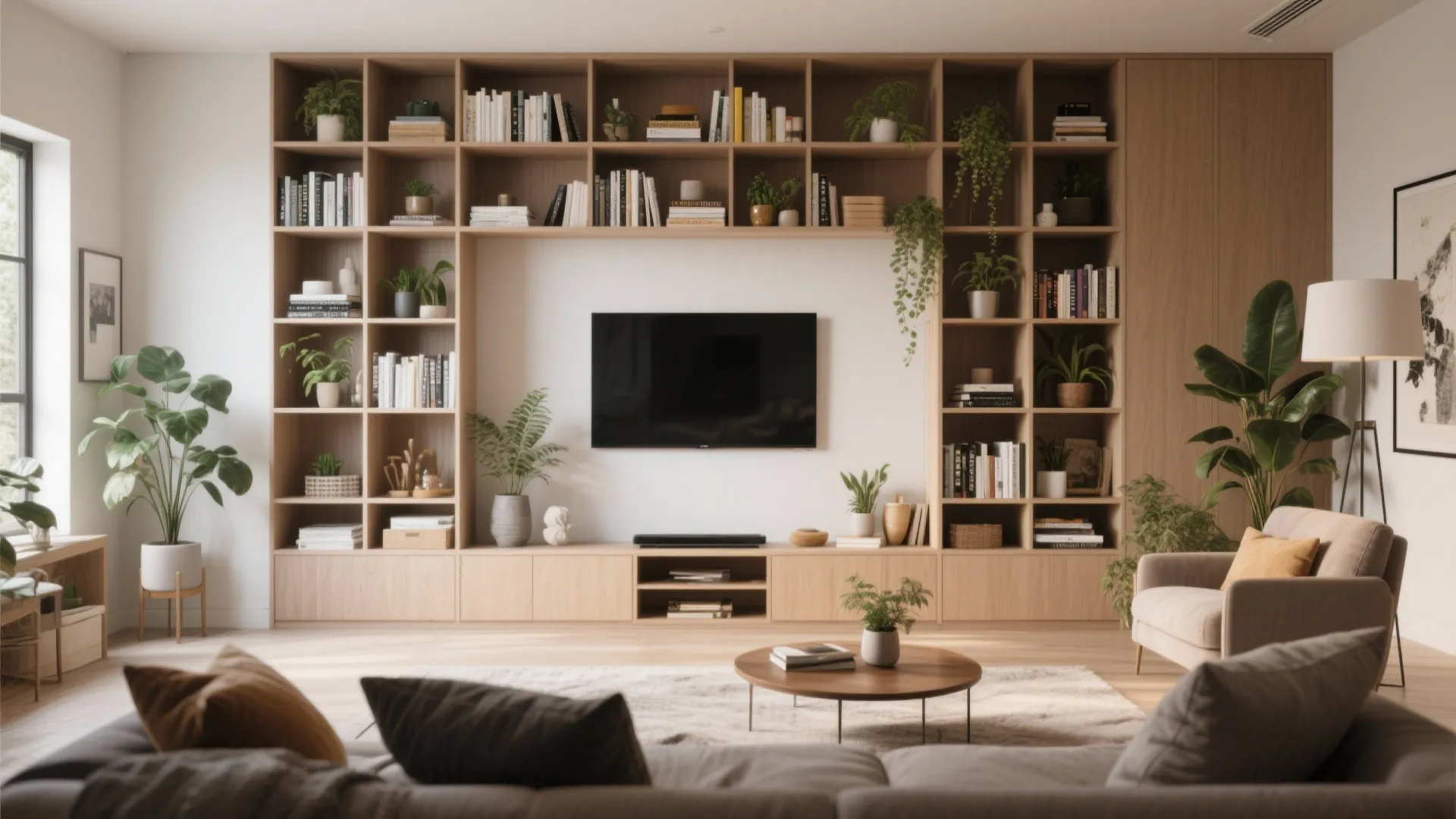 6. Built-in Shelving Wall