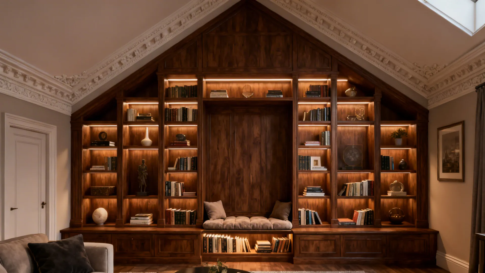 3. Architectural moldings and built-in shelving