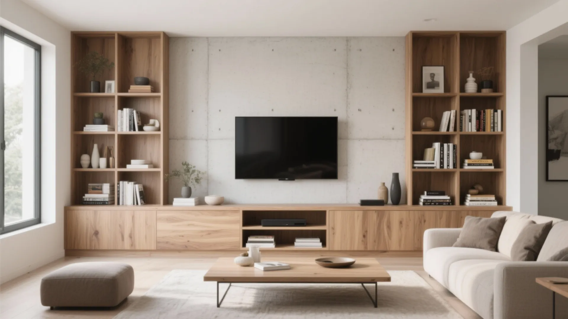 7. Built-in Shelving Around the TV