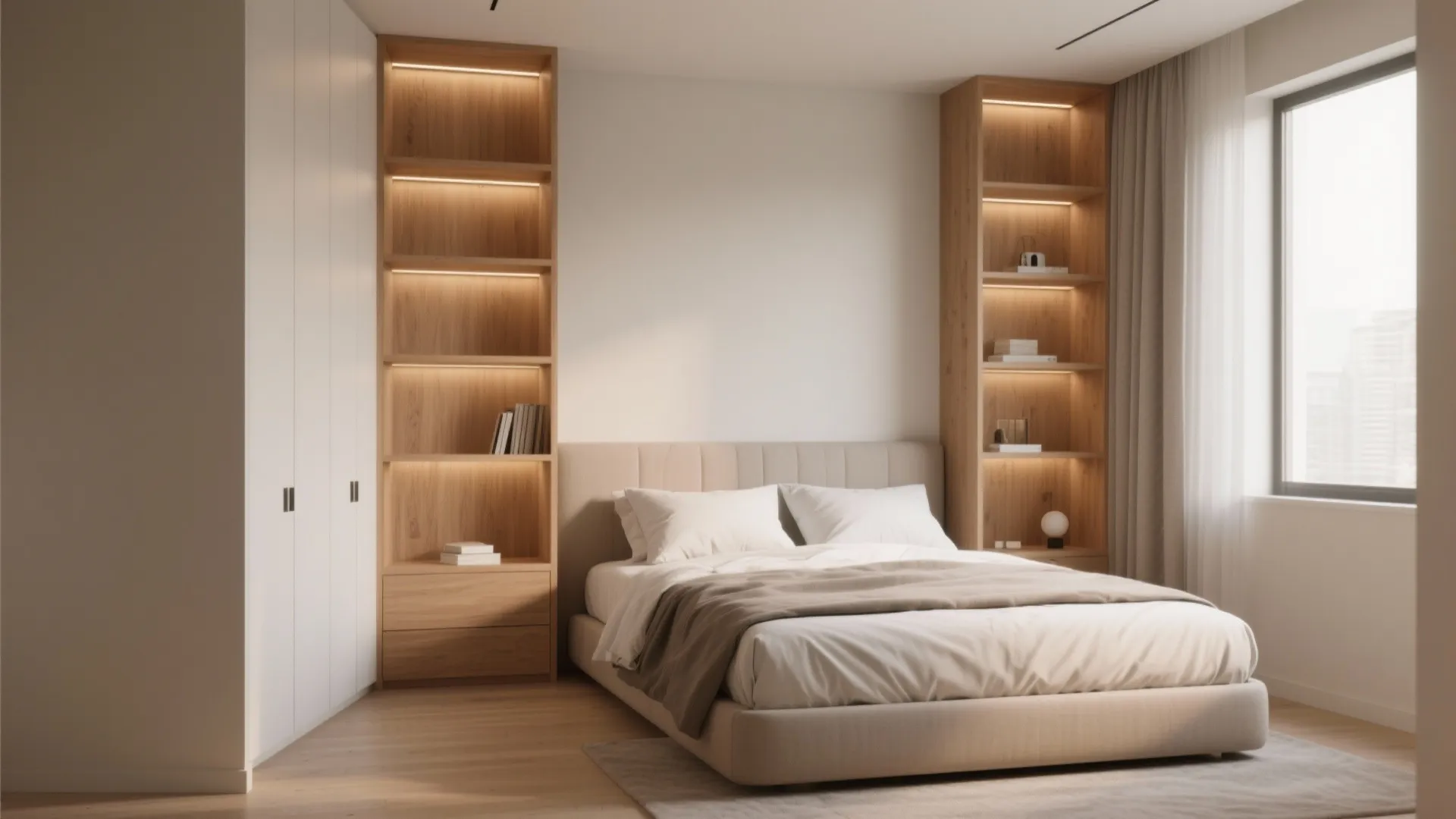 Built-In Shelving Walls