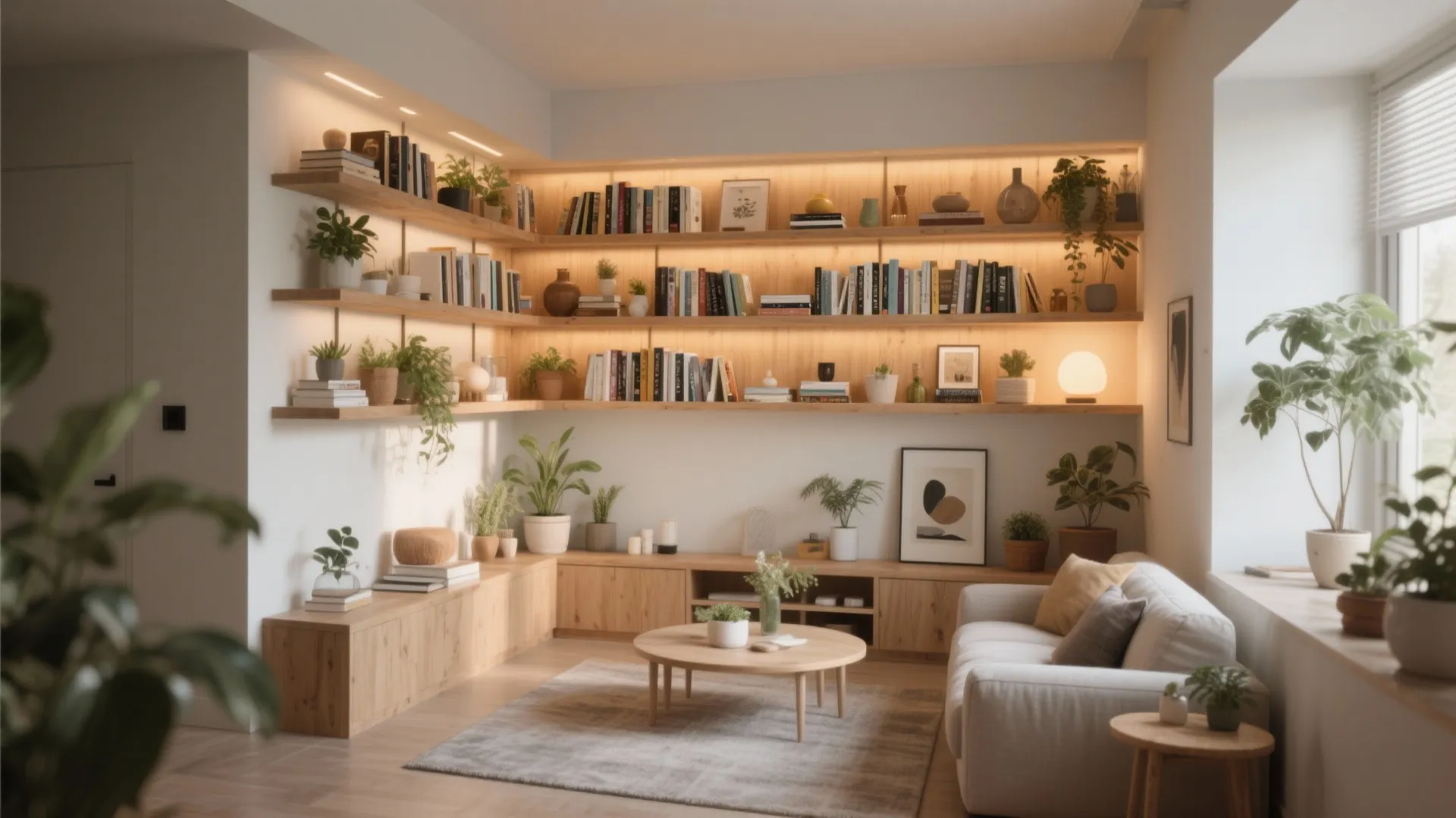 Built-In Shelving Wall