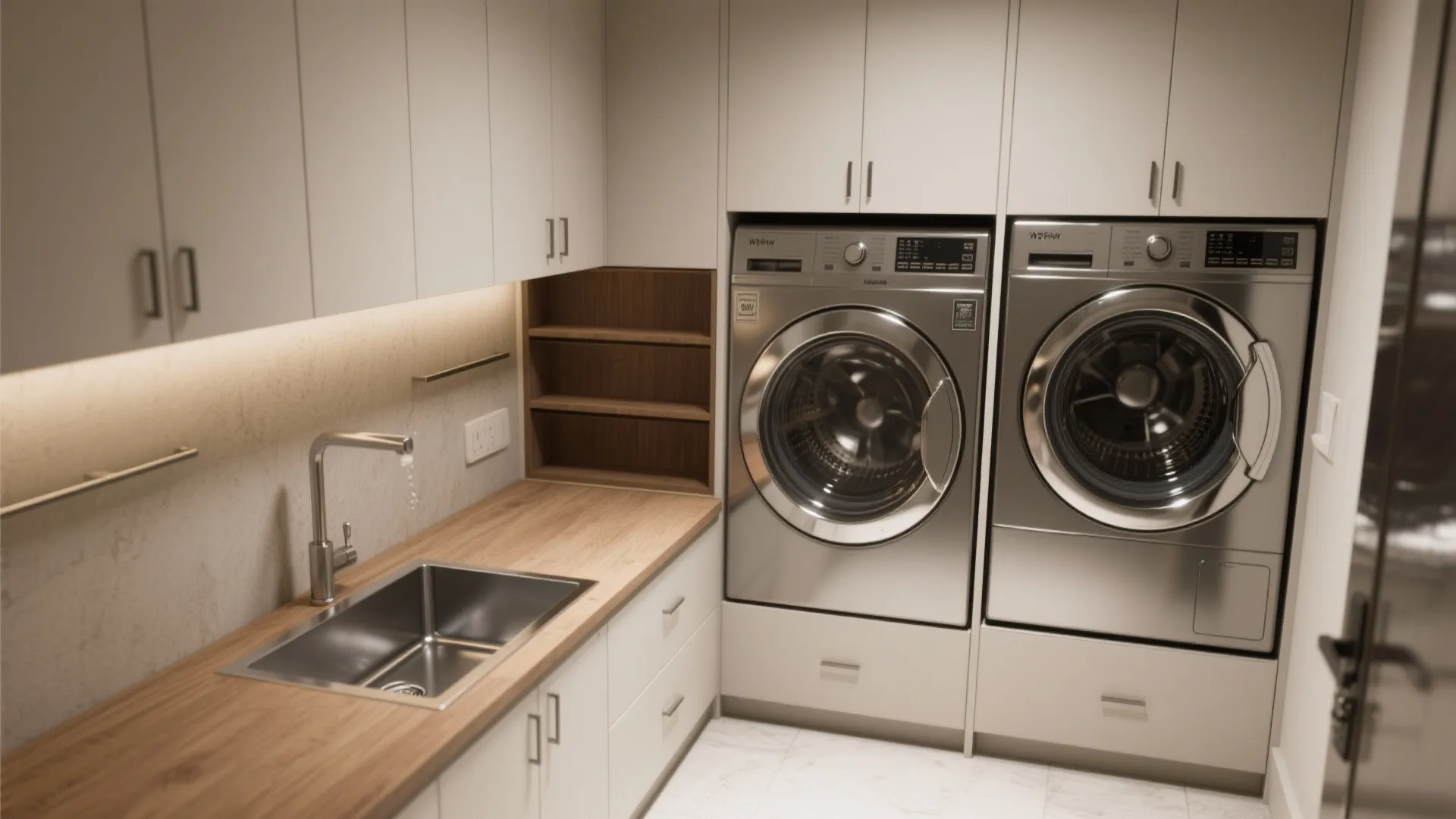 Built-in Cabinetry with Integrated Sink