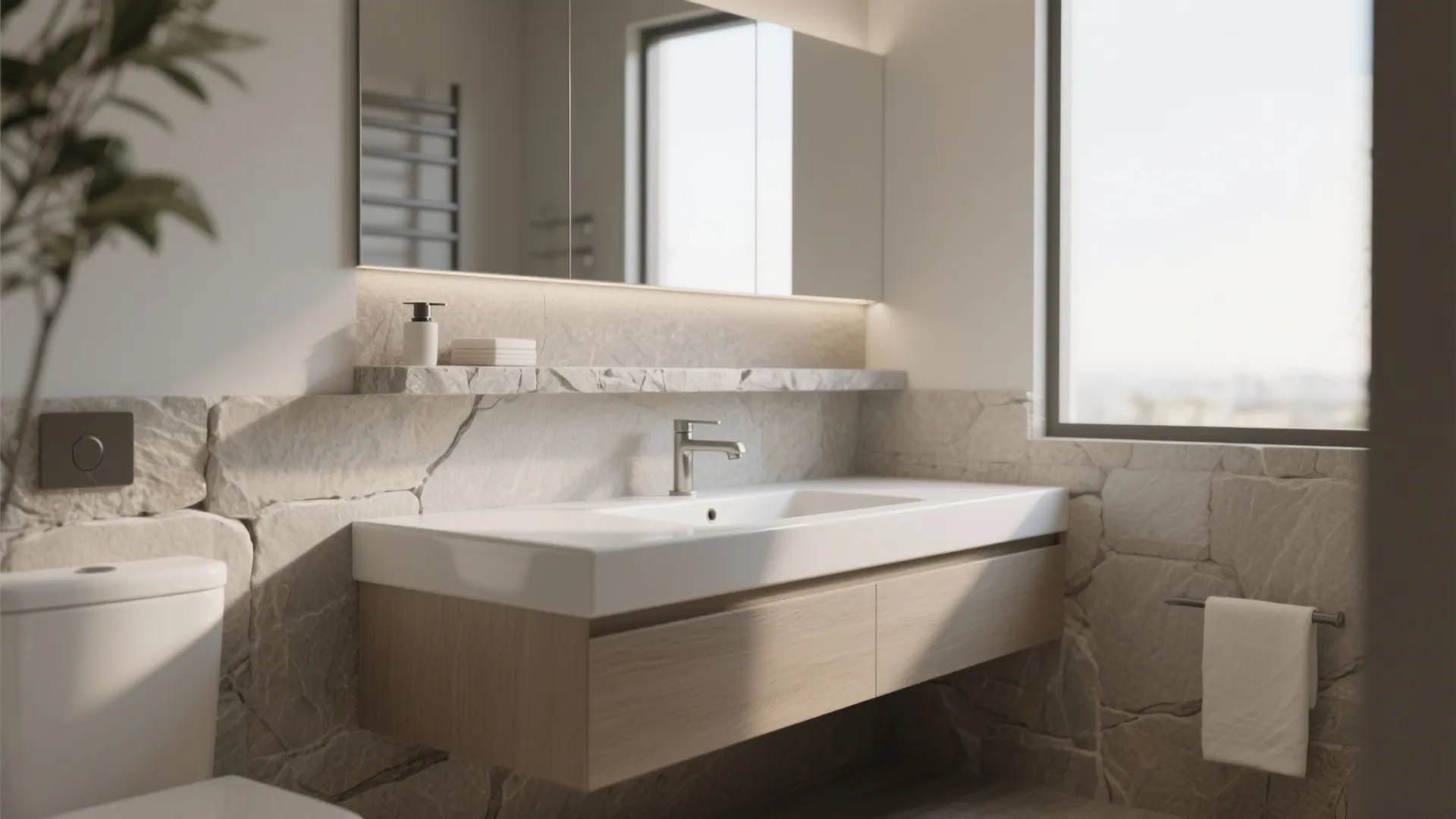 4. Built-in sink shelf