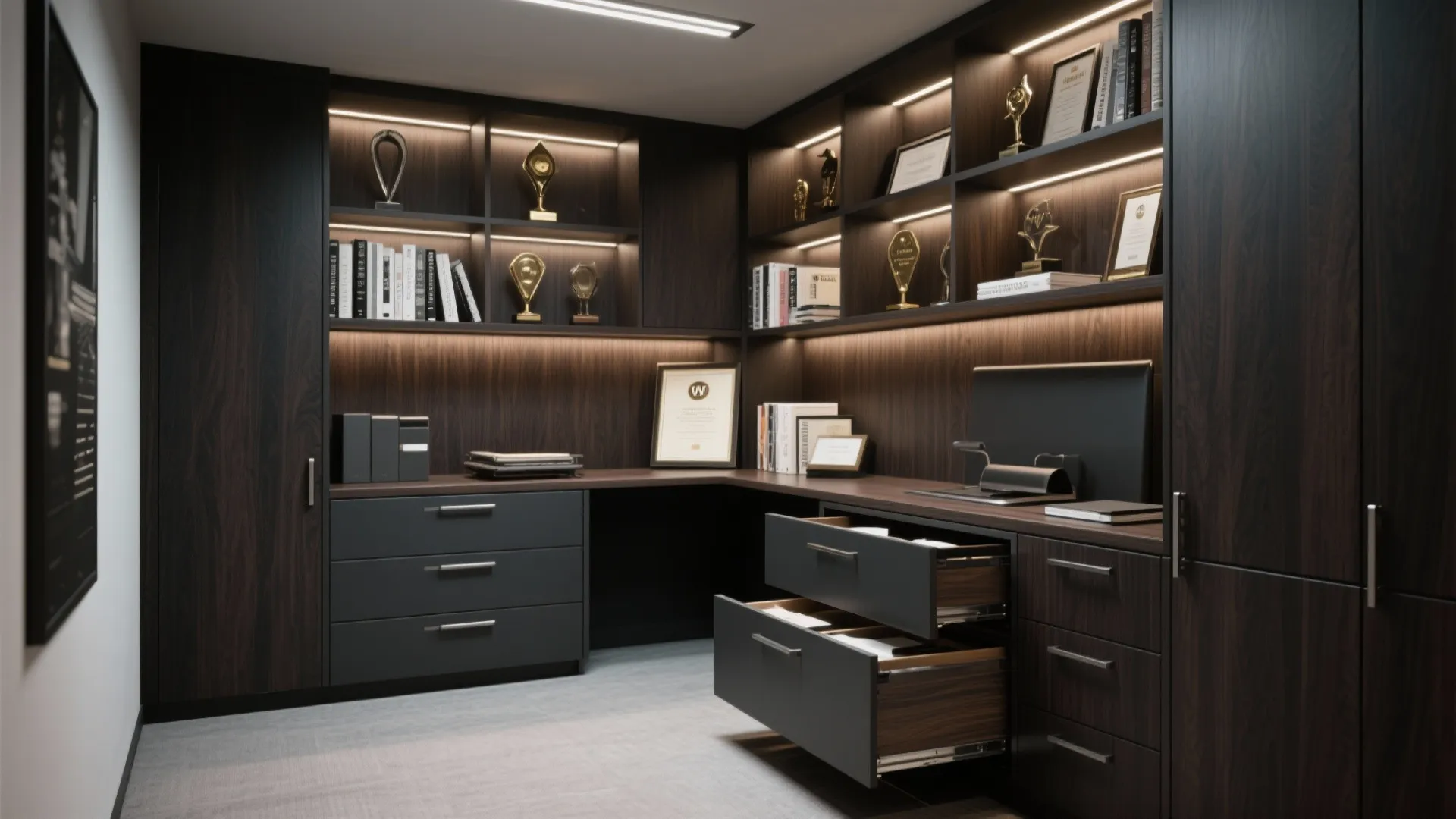 Built-in Storage That Commands Attention