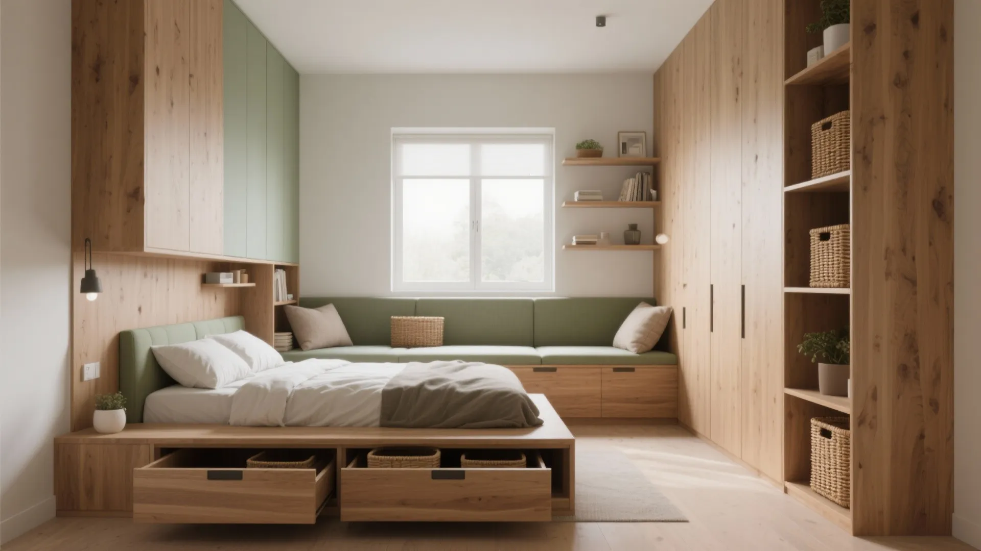 2. Built-in storage and multifunctional furniture