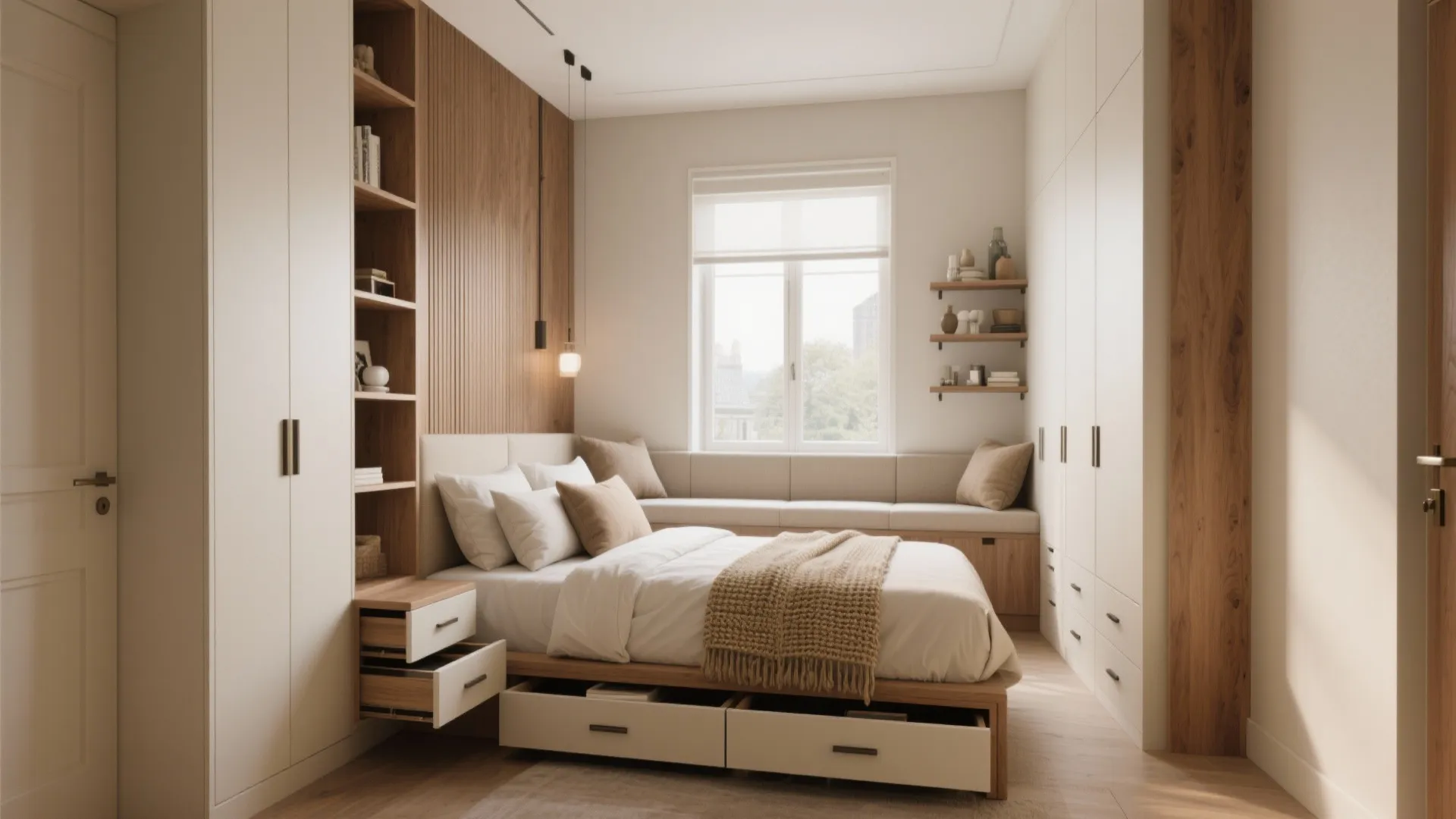 2. Built-in Storage and a Window Seat