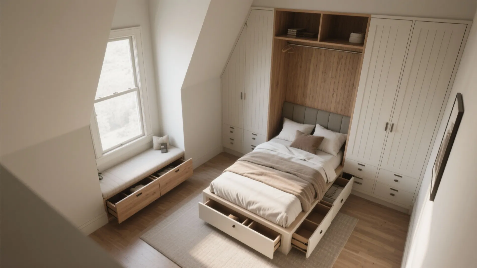 4. Built-in storage that reads bespoke, not bulky