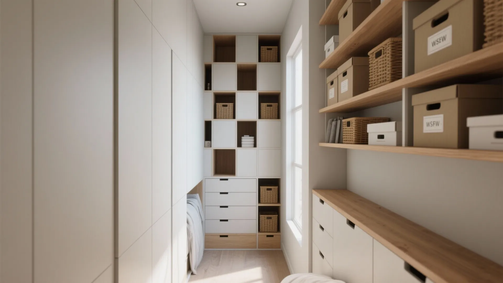2. Built-in Storage Walls and Vertical Solutions