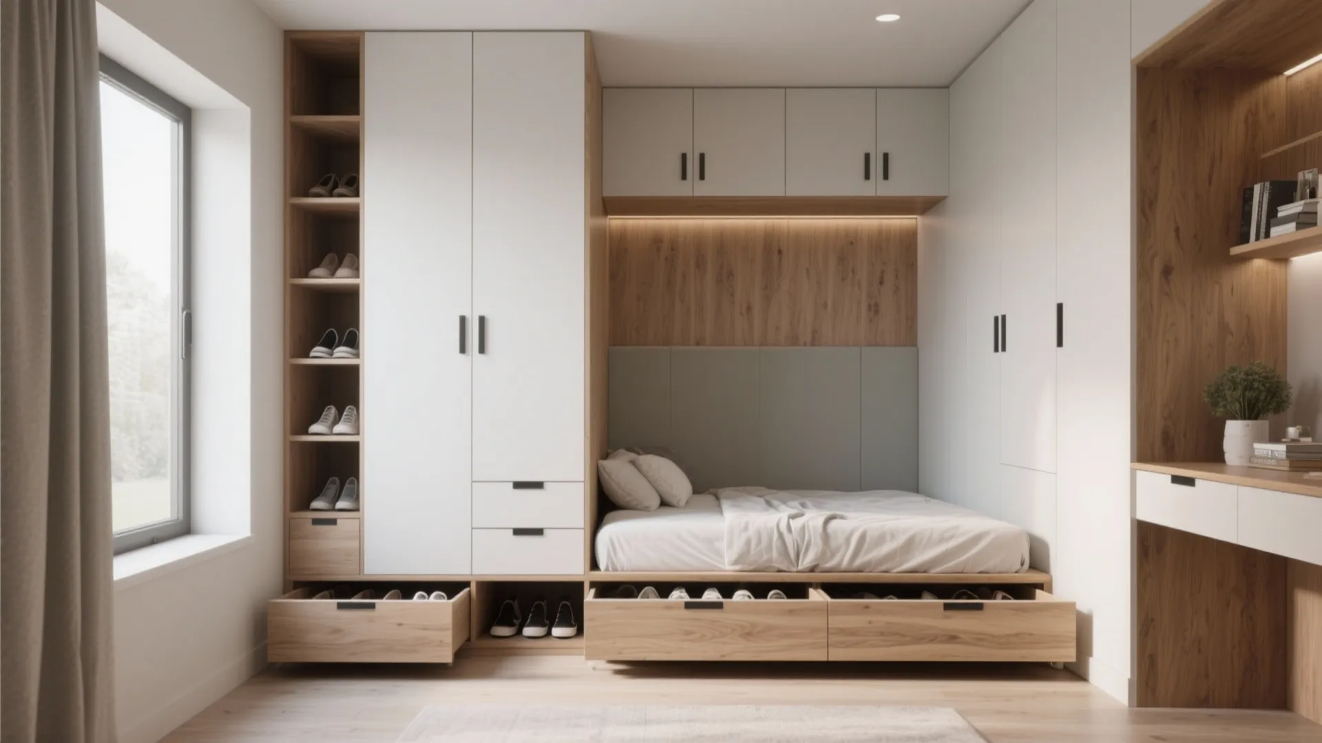 2. Built-in storage that reads like furniture