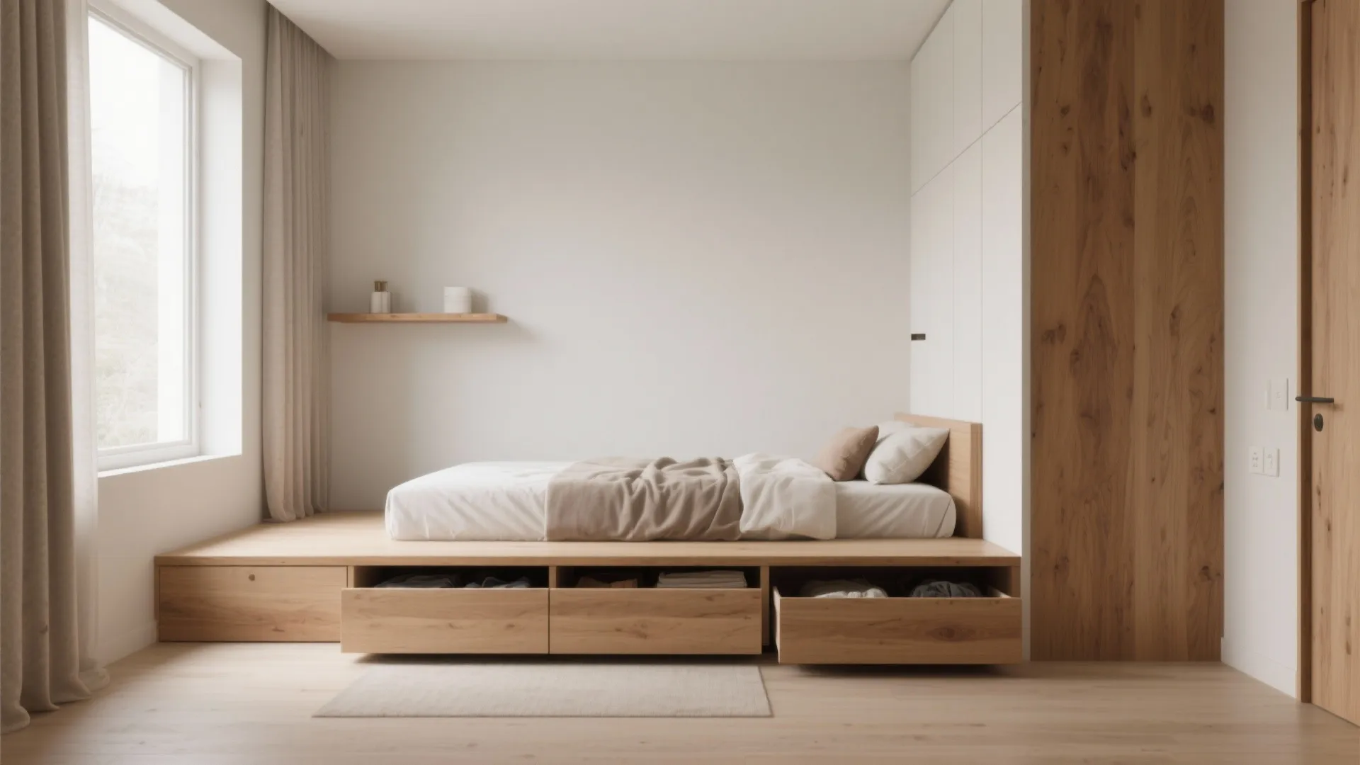2. Built-in storage disguised as furniture