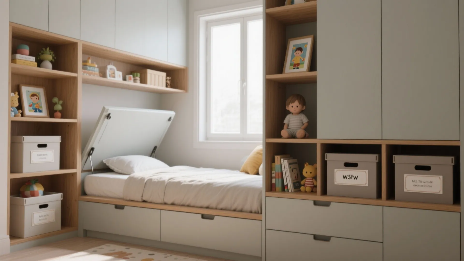 2. Built-in storage that looks calm