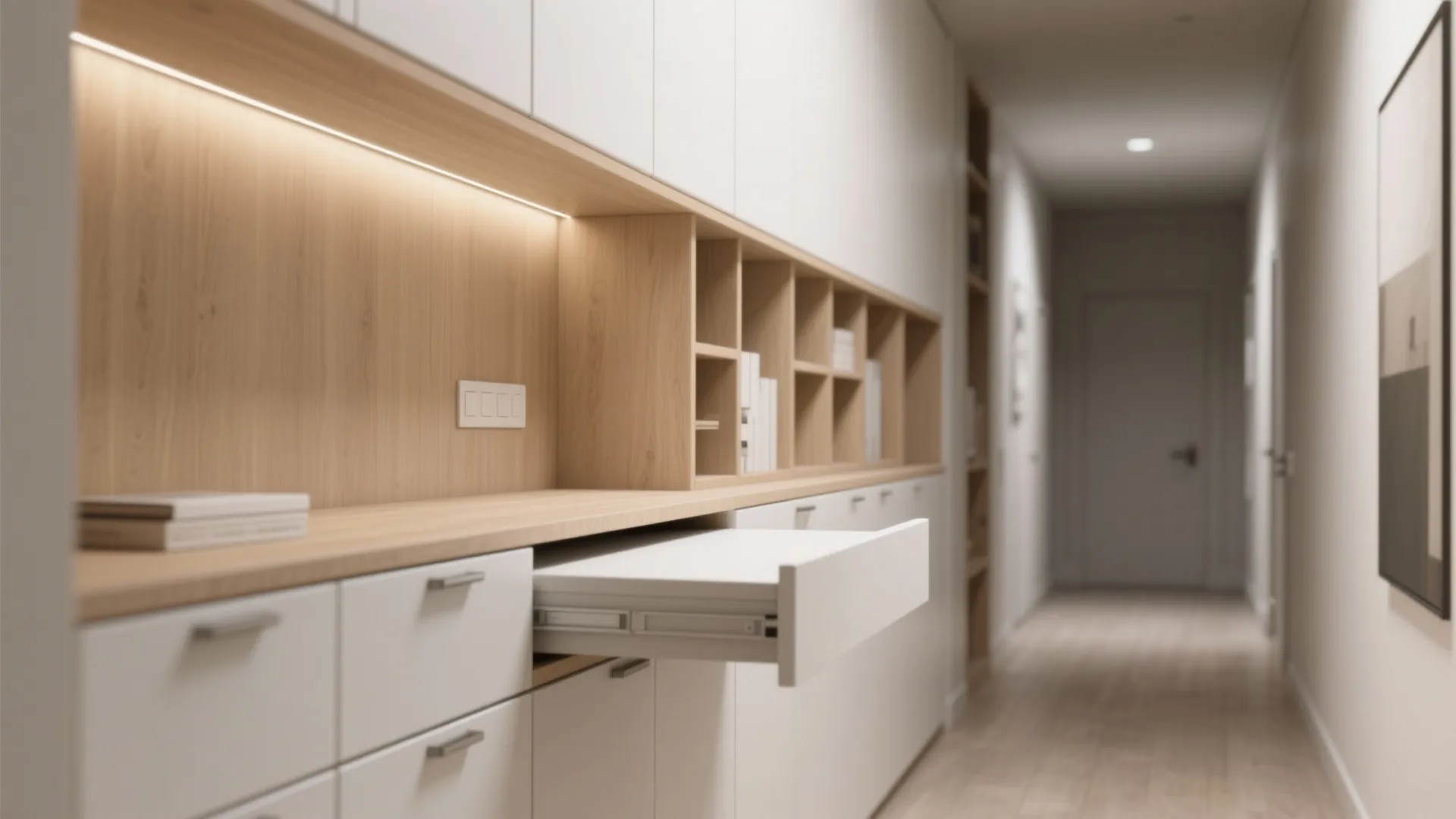 2. Built-In Storage That Hides Clutter