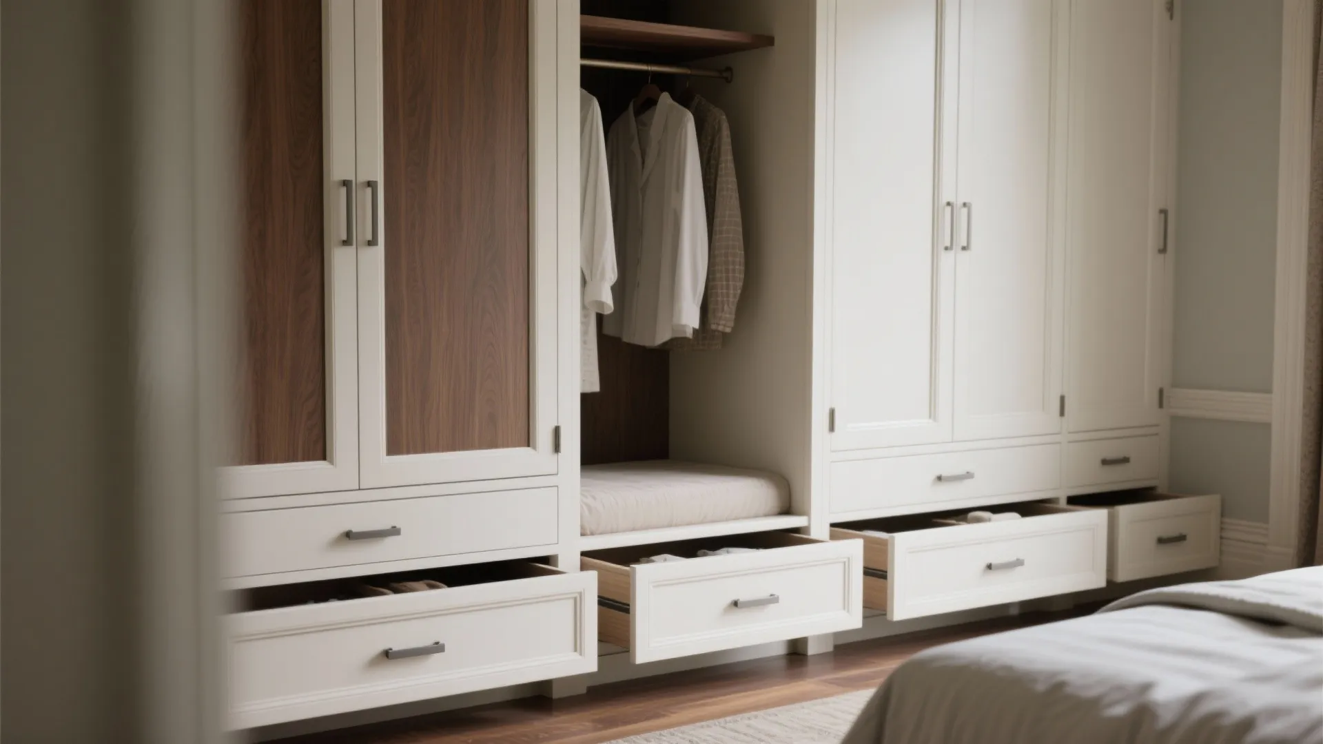 Opt for built-in storage to save floor space