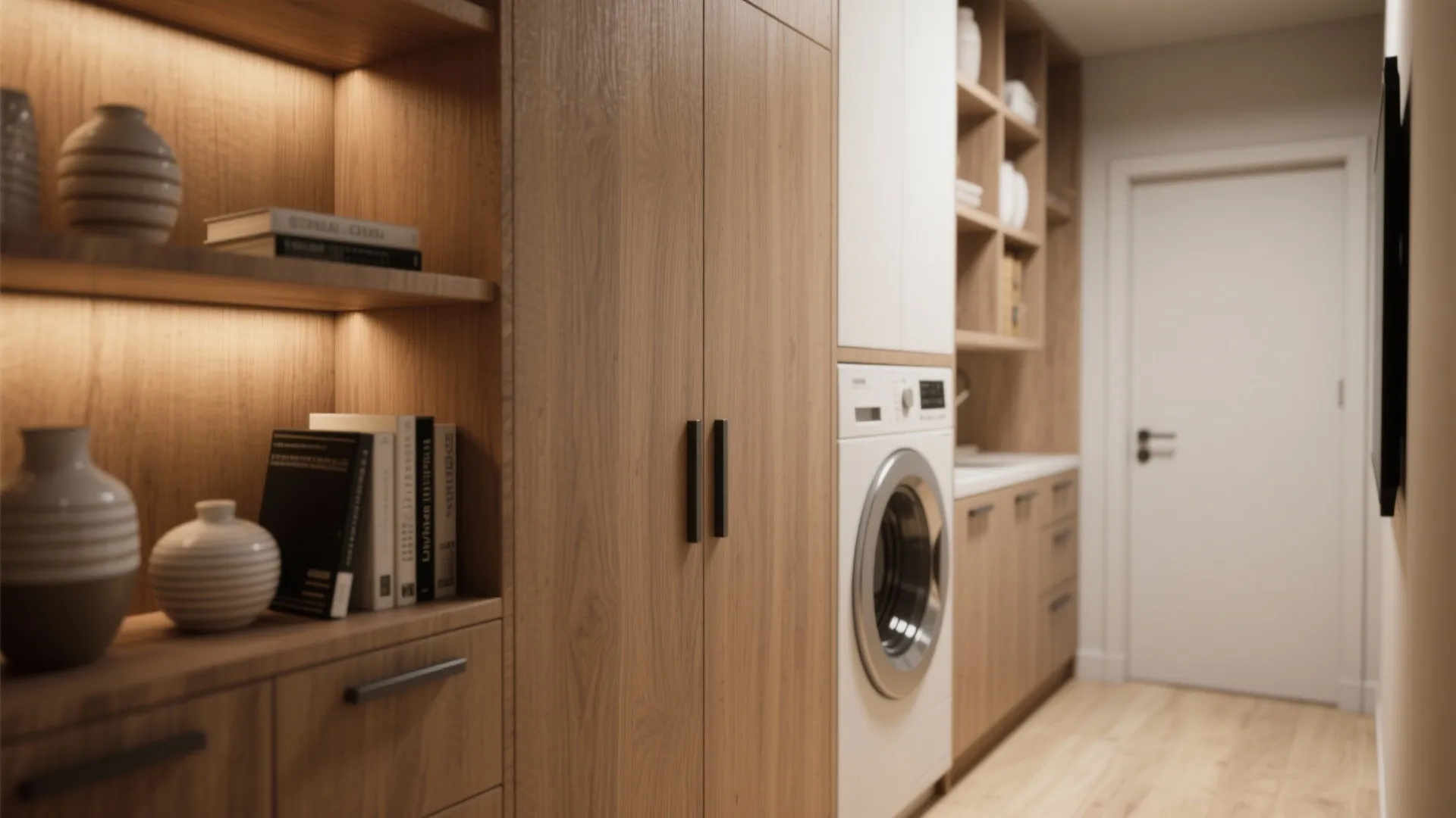 2. Built-in storage that blends with the architecture