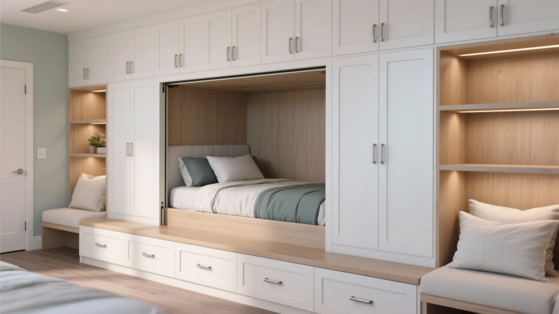2. Built-in storage that doubles as furniture