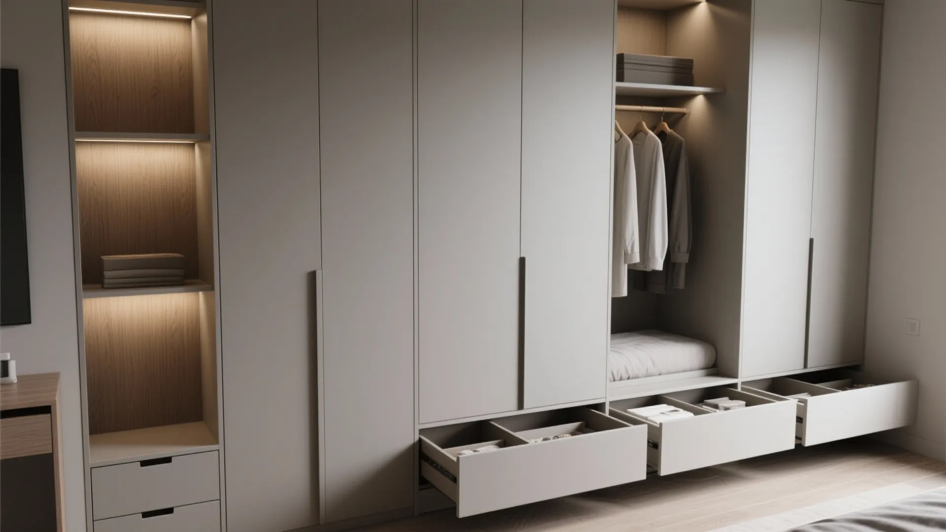 2. Built-in storage that disappears