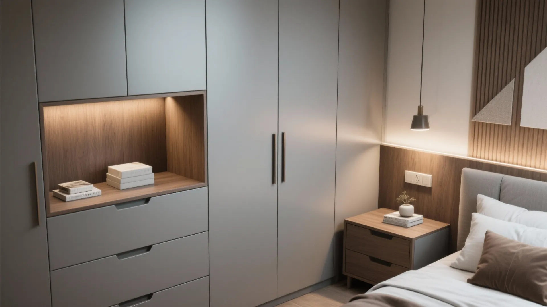 2. Built-in storage that reads like furniture