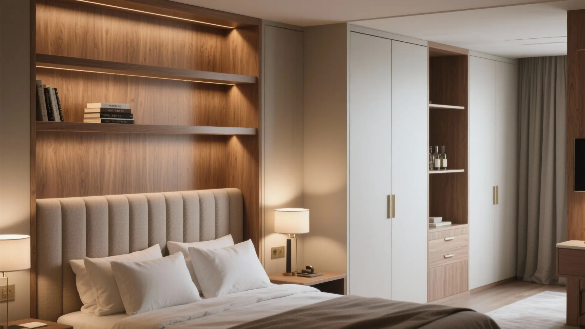 2. Built‑in storage that doubles as furniture