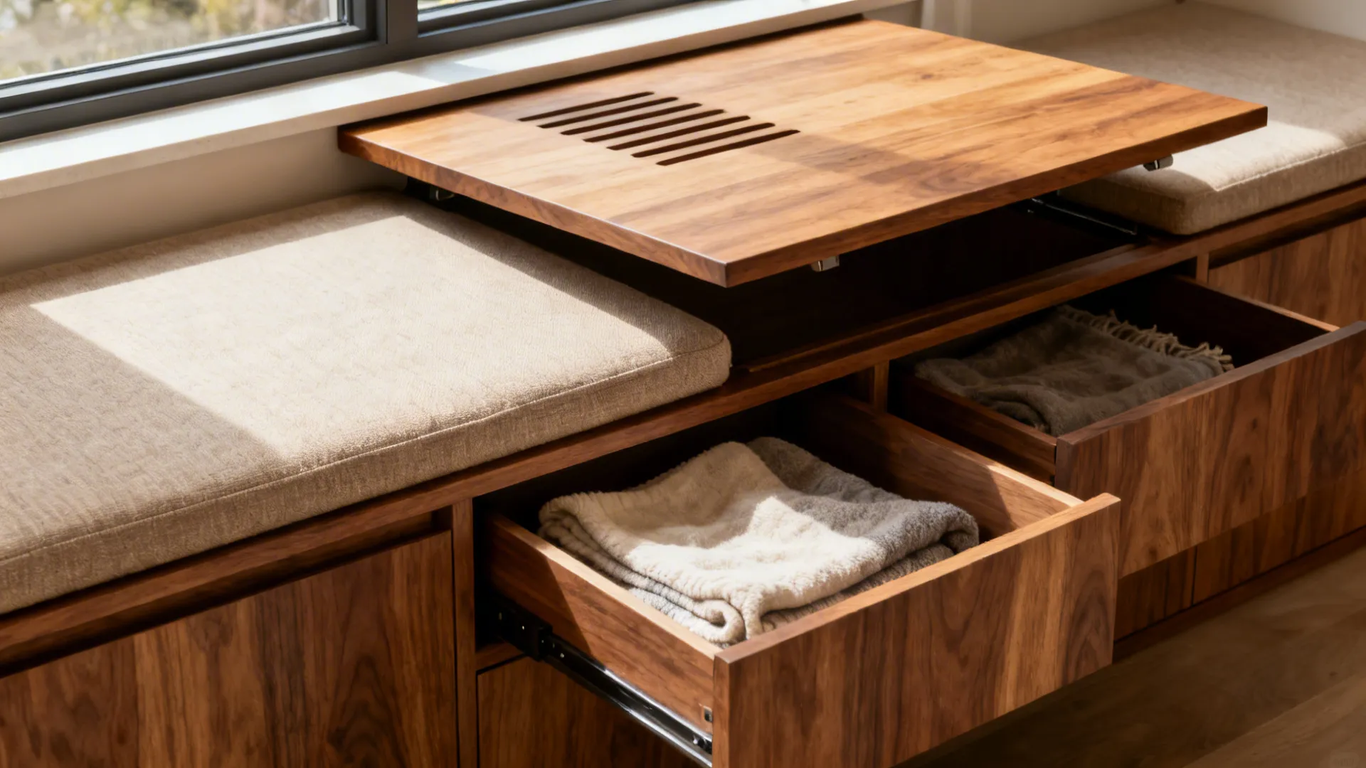 1. Built-in seating with hidden storage