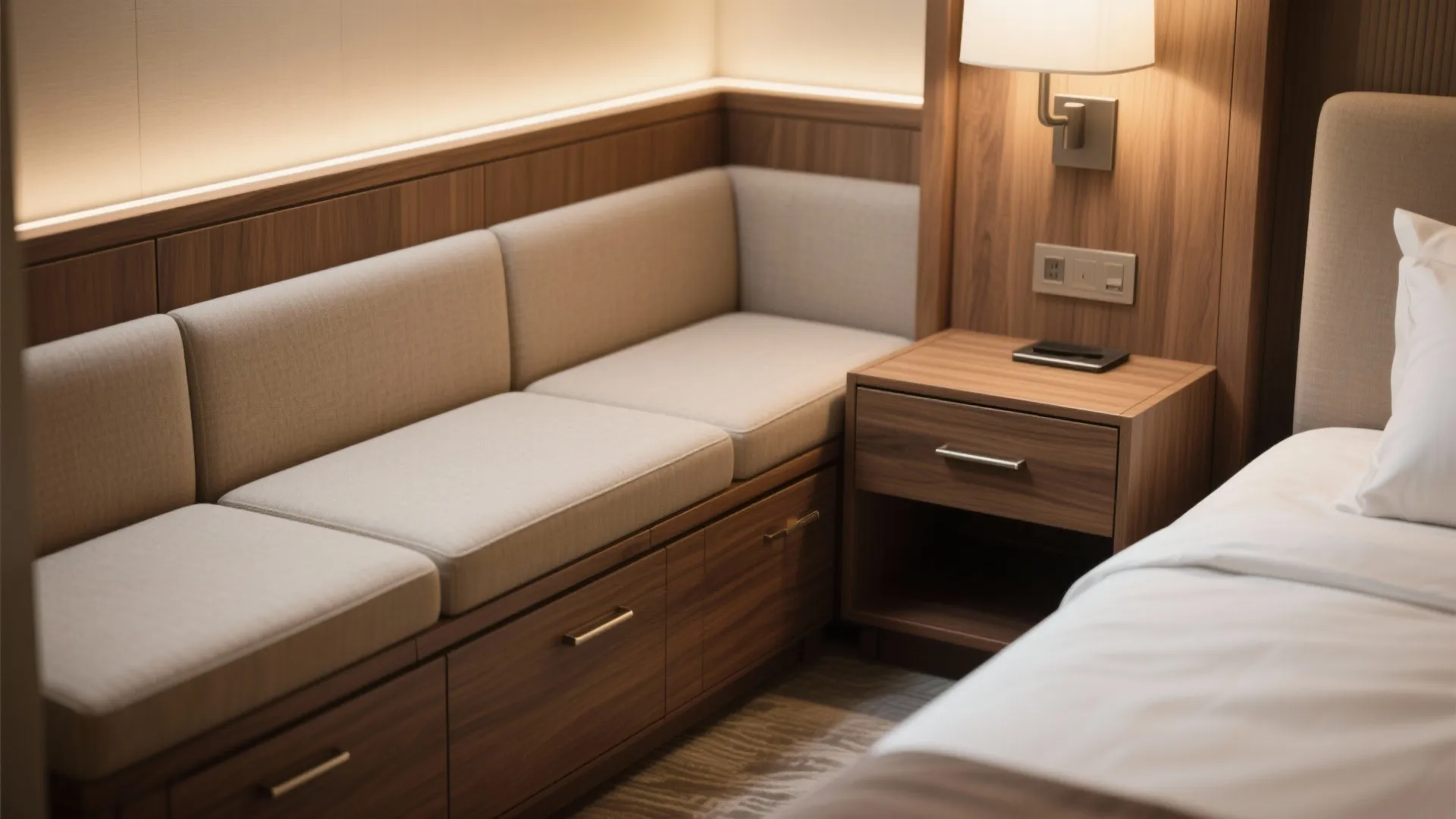 2. Built-in storage that doubles as furniture