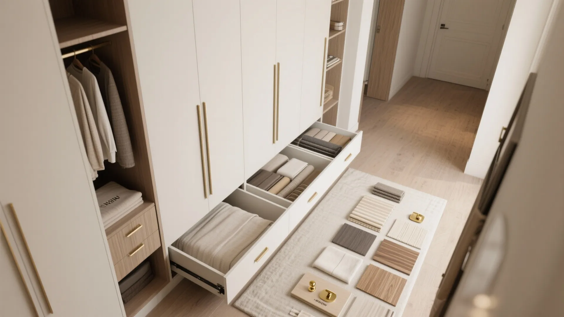 4. Built-in storage around beds and hallways