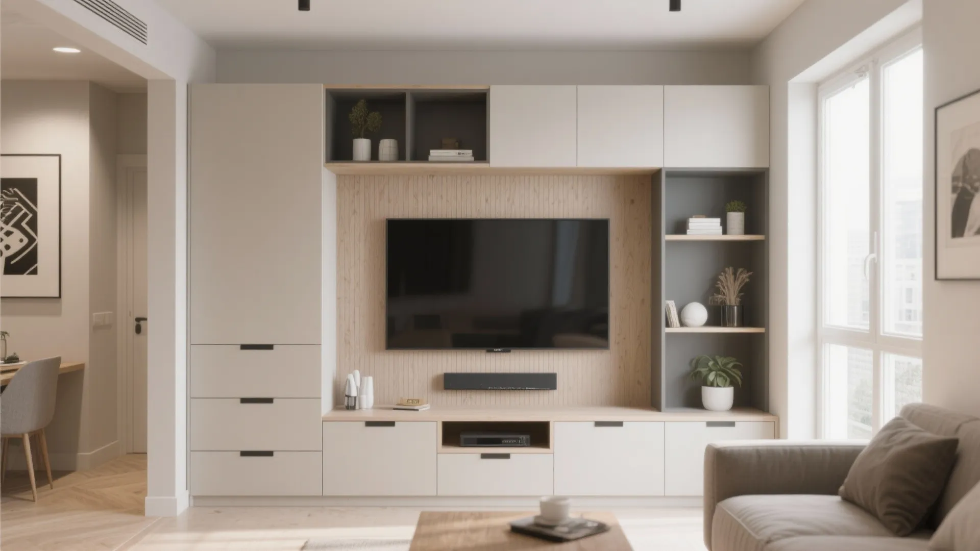 Built-in storage combination